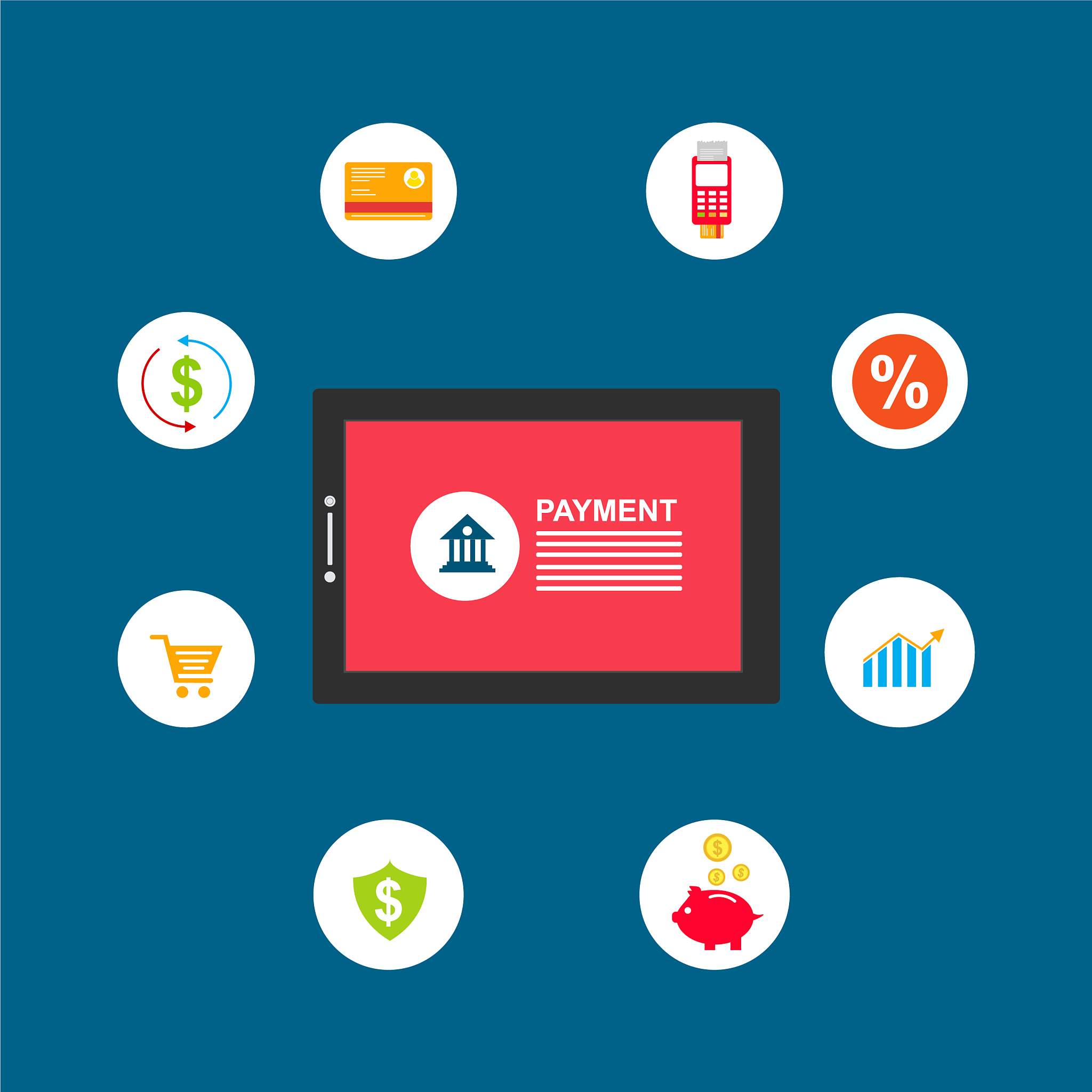 concept online and mobile payments for web page