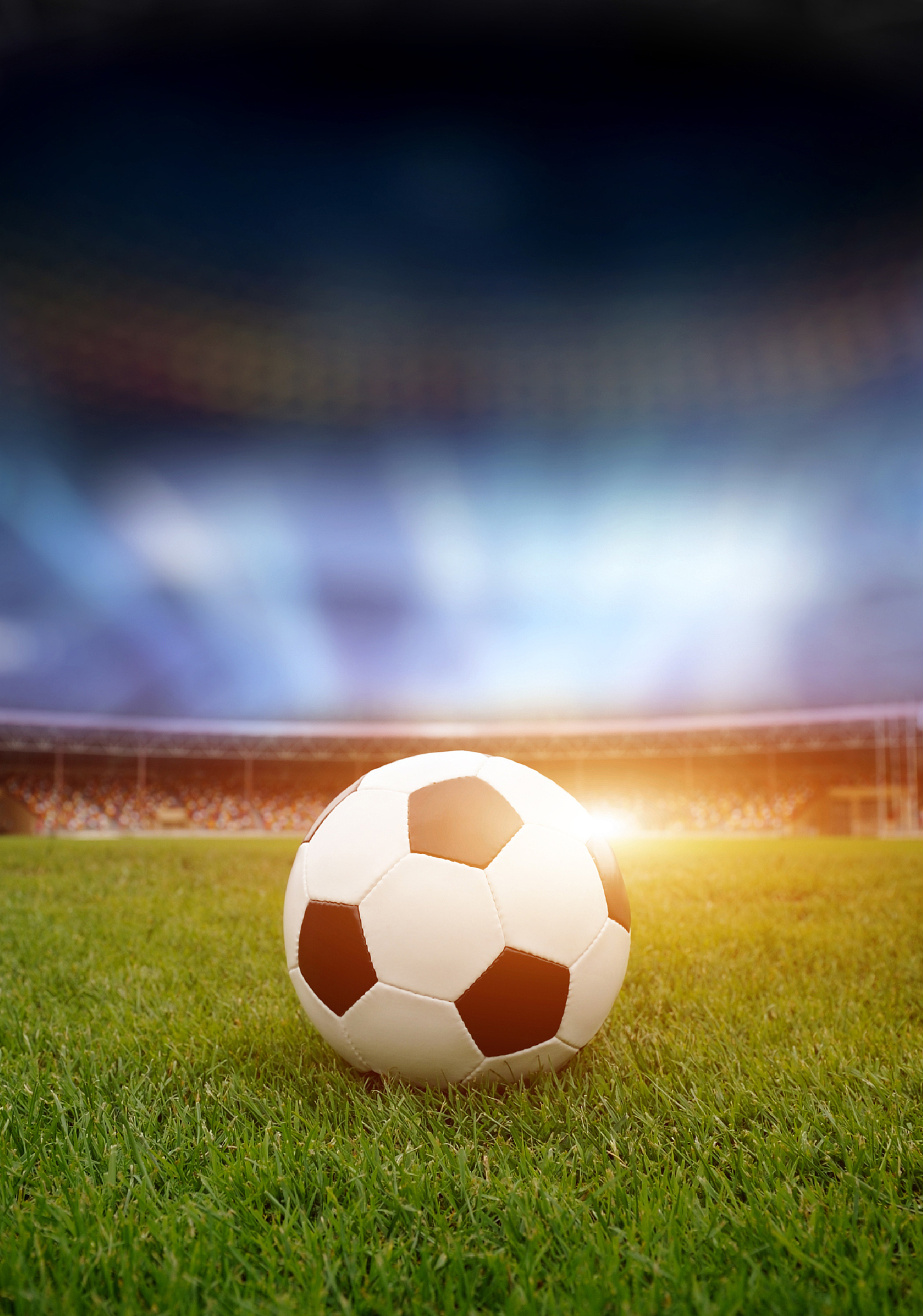 soccer ball on the field of stadium