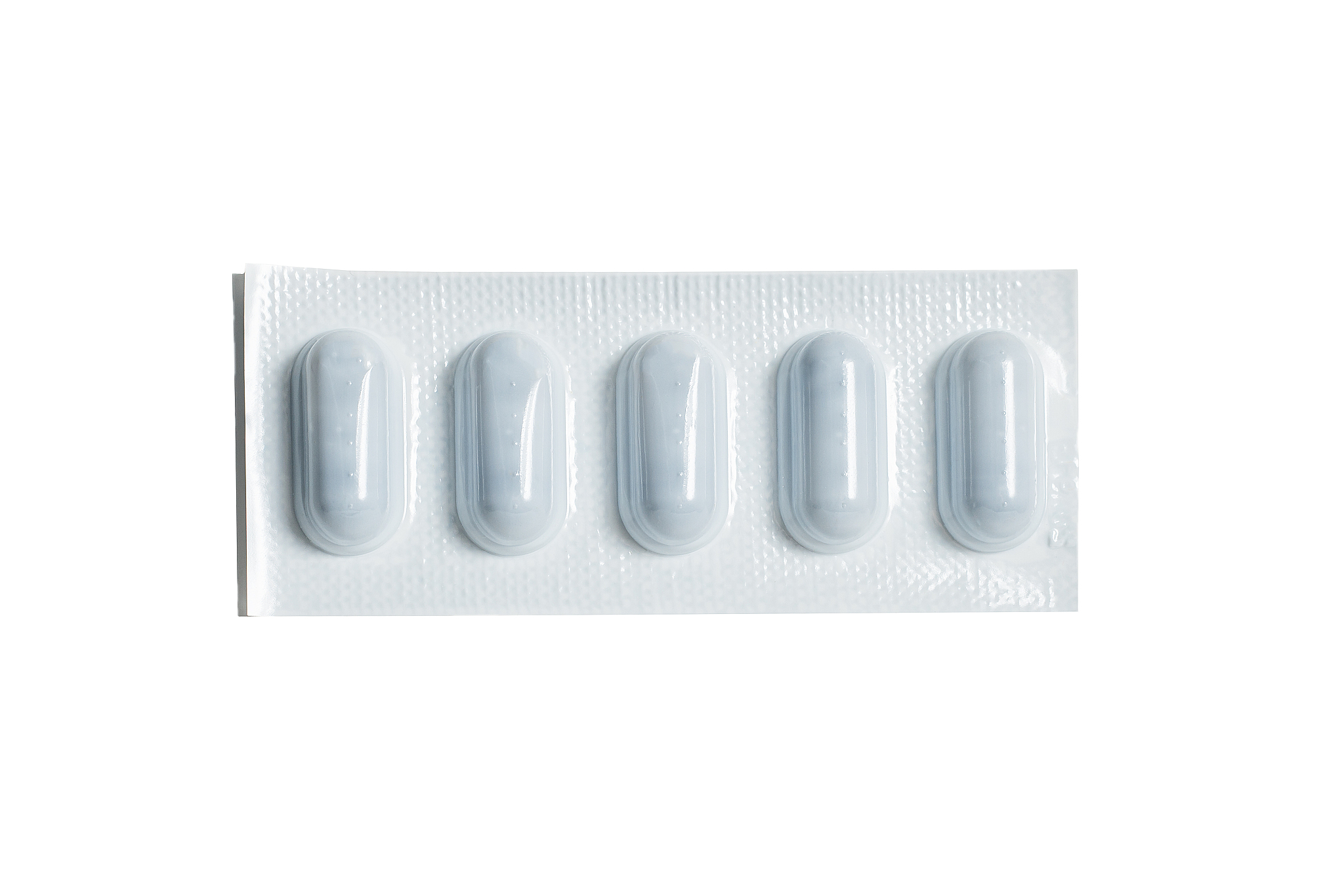 blister pack full of rectal or vaginal suppository isolated on a