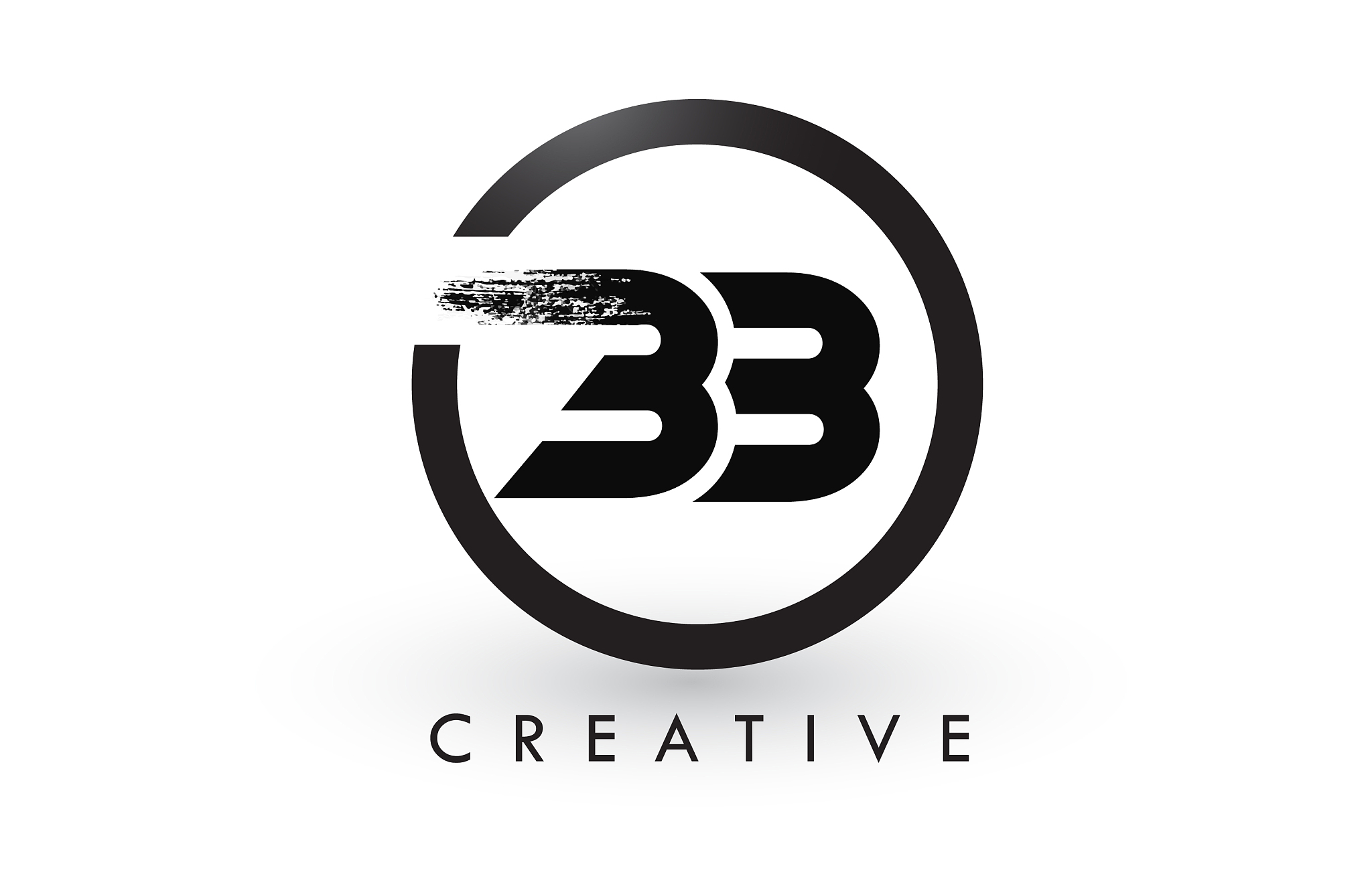 bb brush letter logo design creative brushed