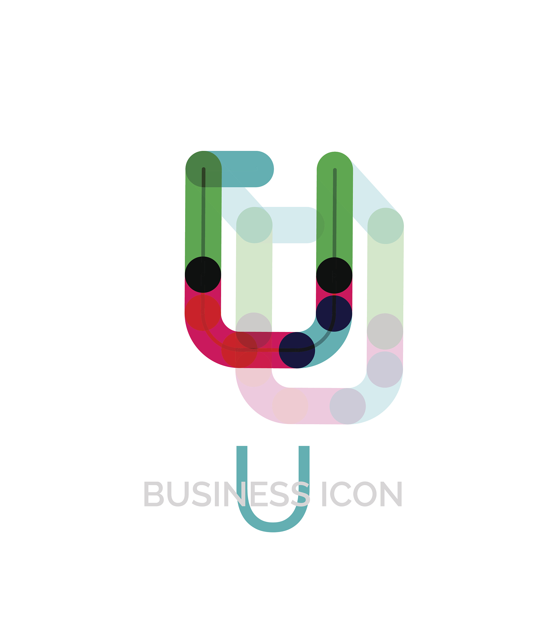 minimal u font or letter icon design
