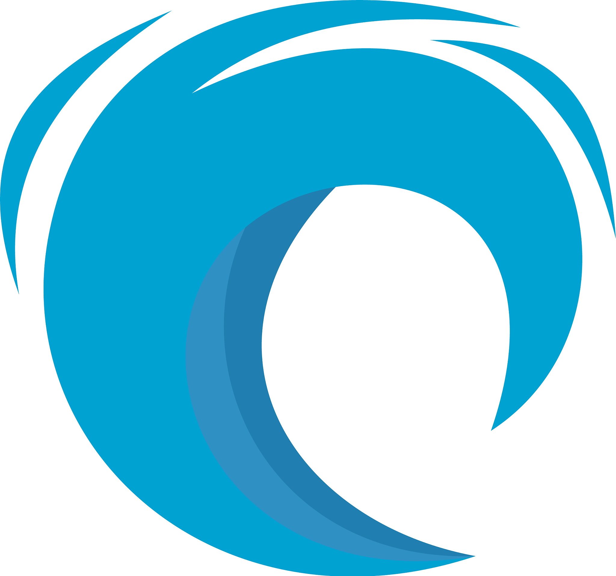 wave blue icon flat style