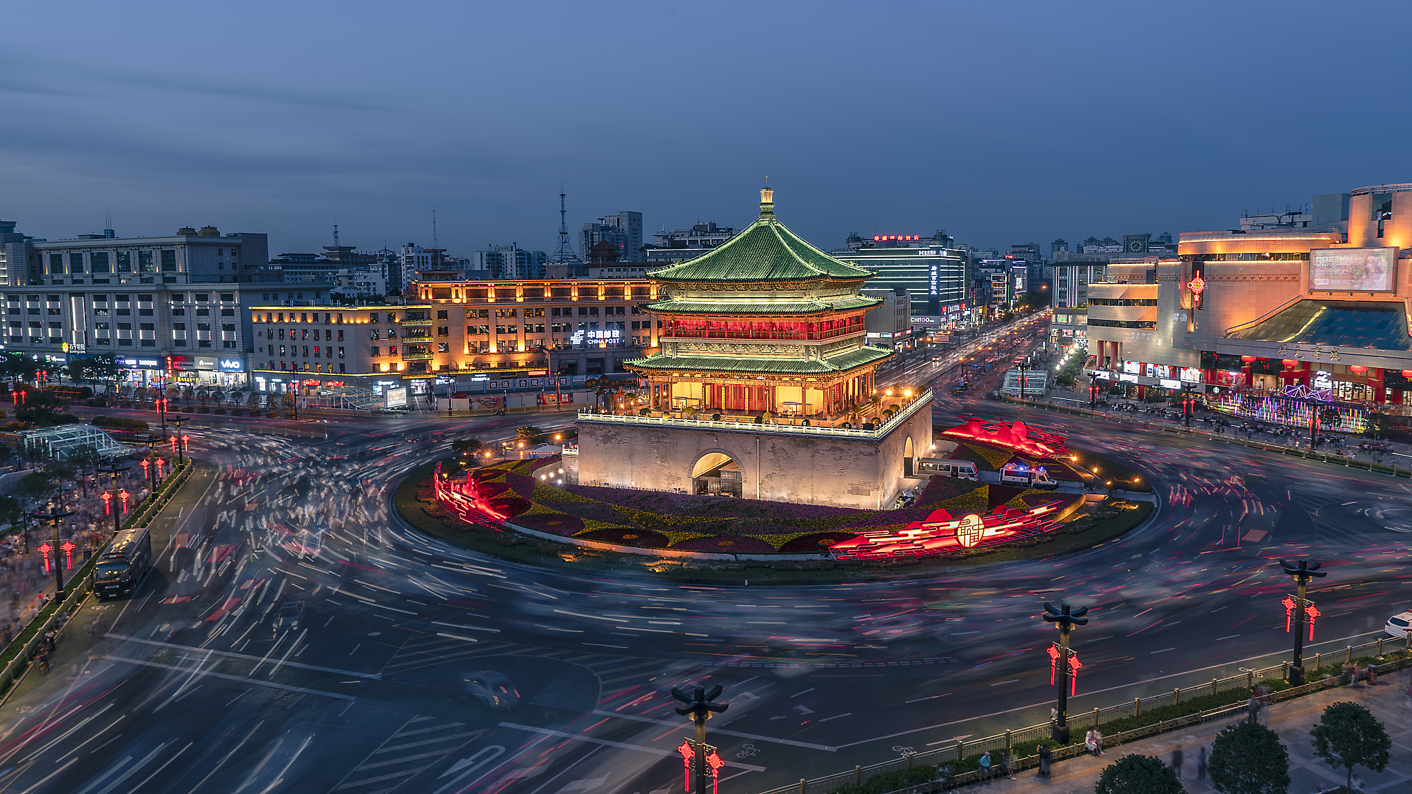 西安钟楼夜色