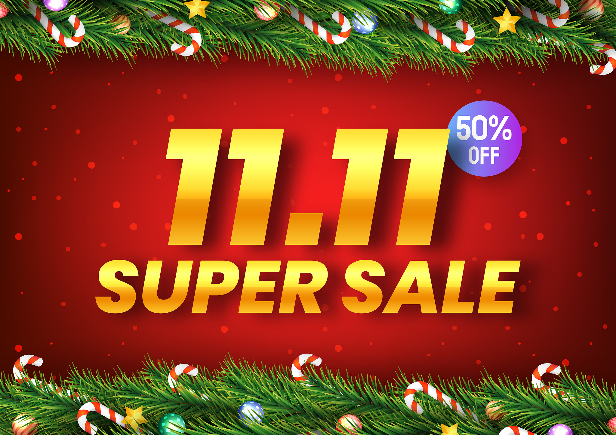 golden november 11 super sale shopping day with christmas tree b