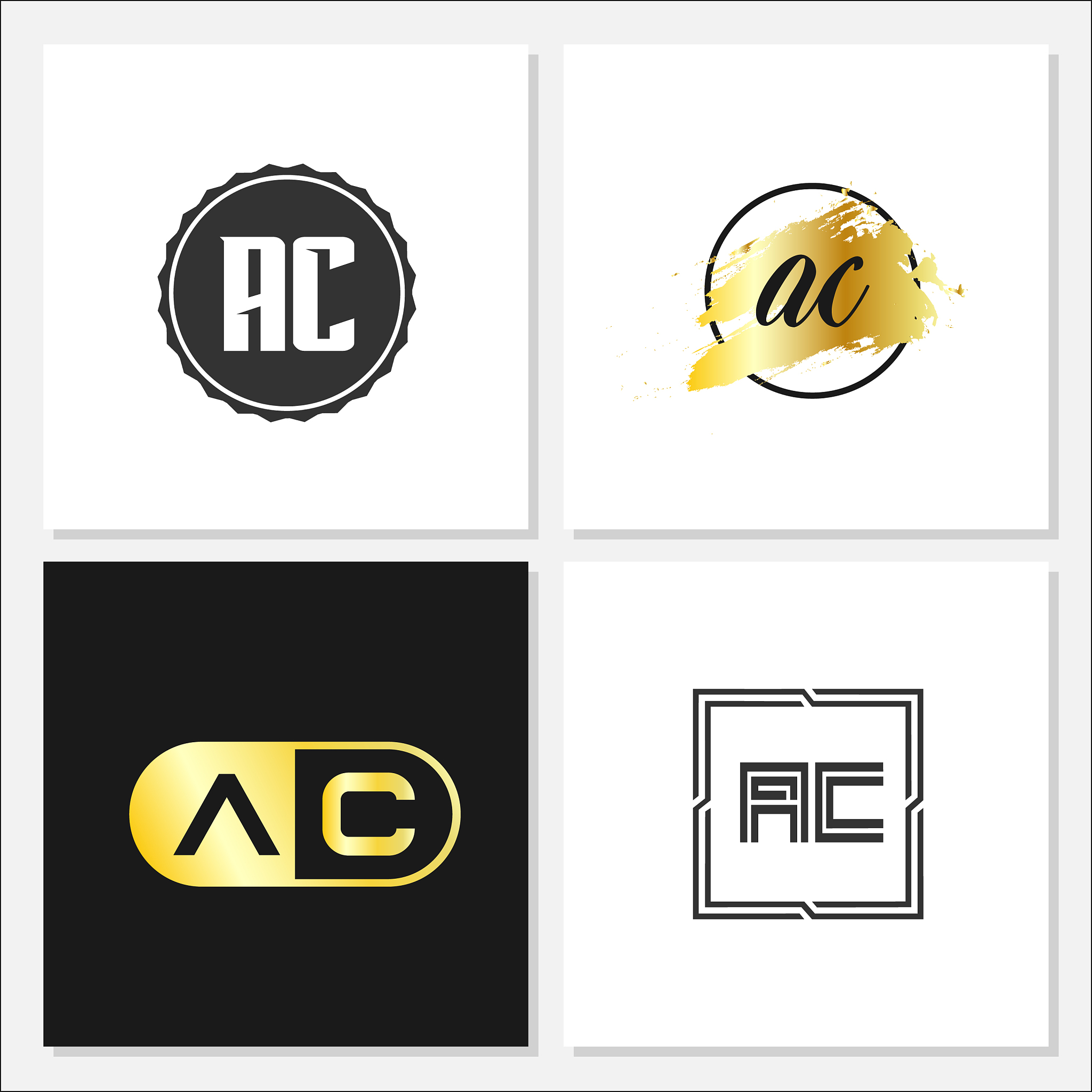 initial letter ac logo template design