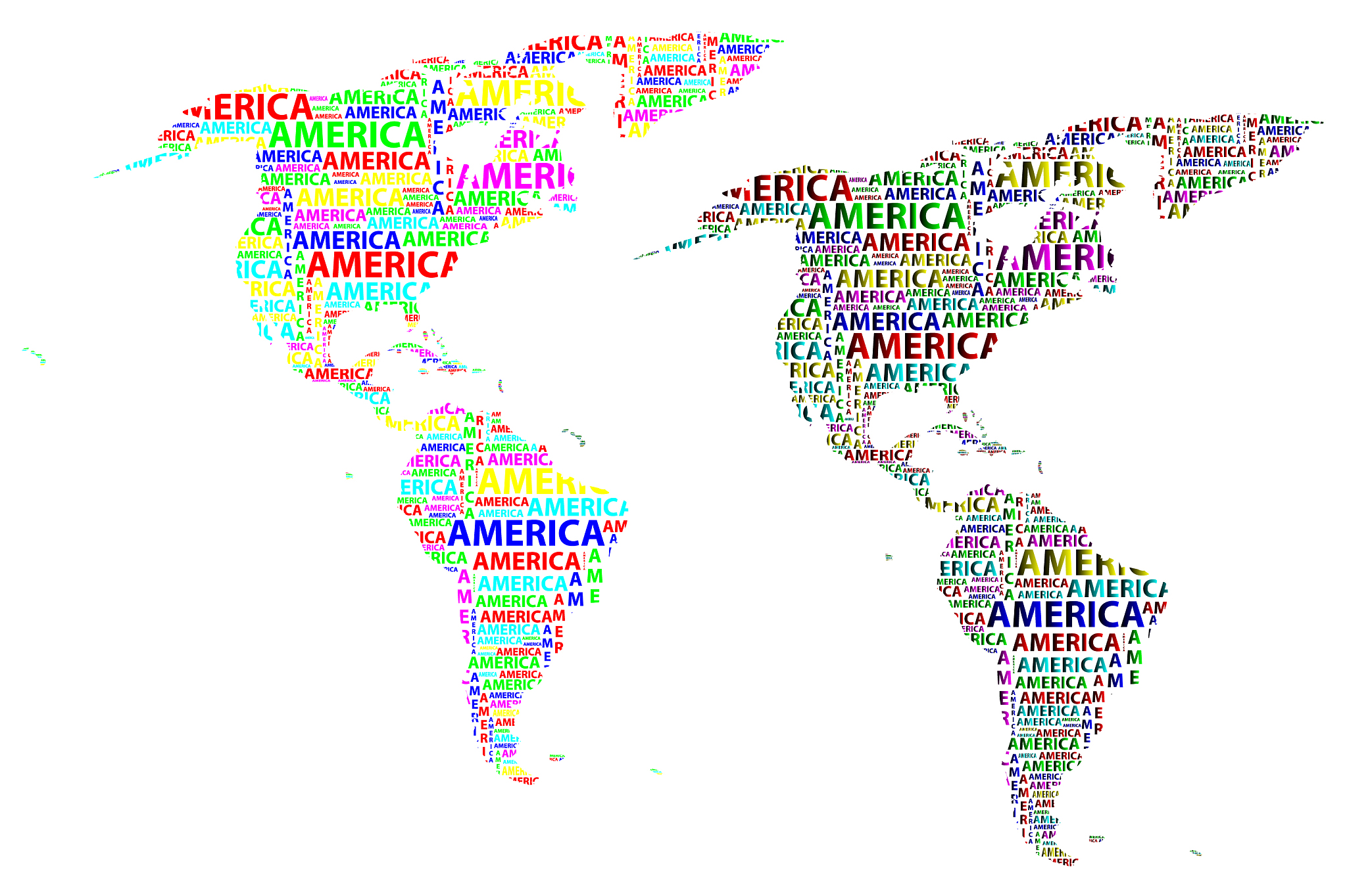 map of continent america