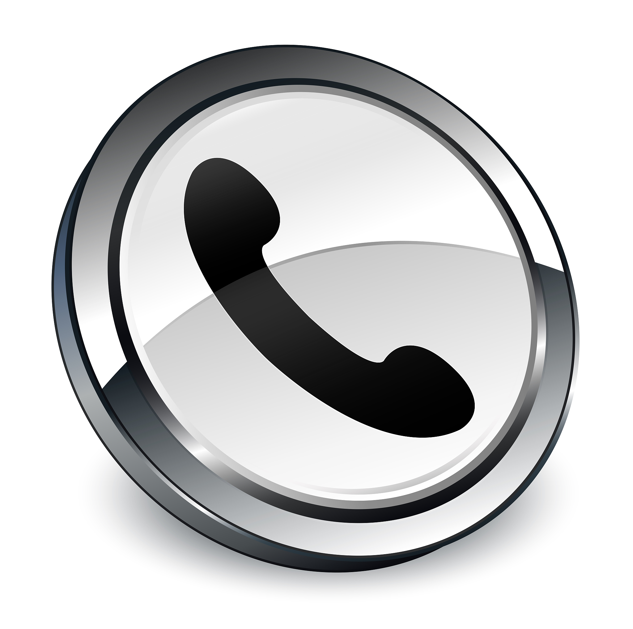 phone icon 3d white round button