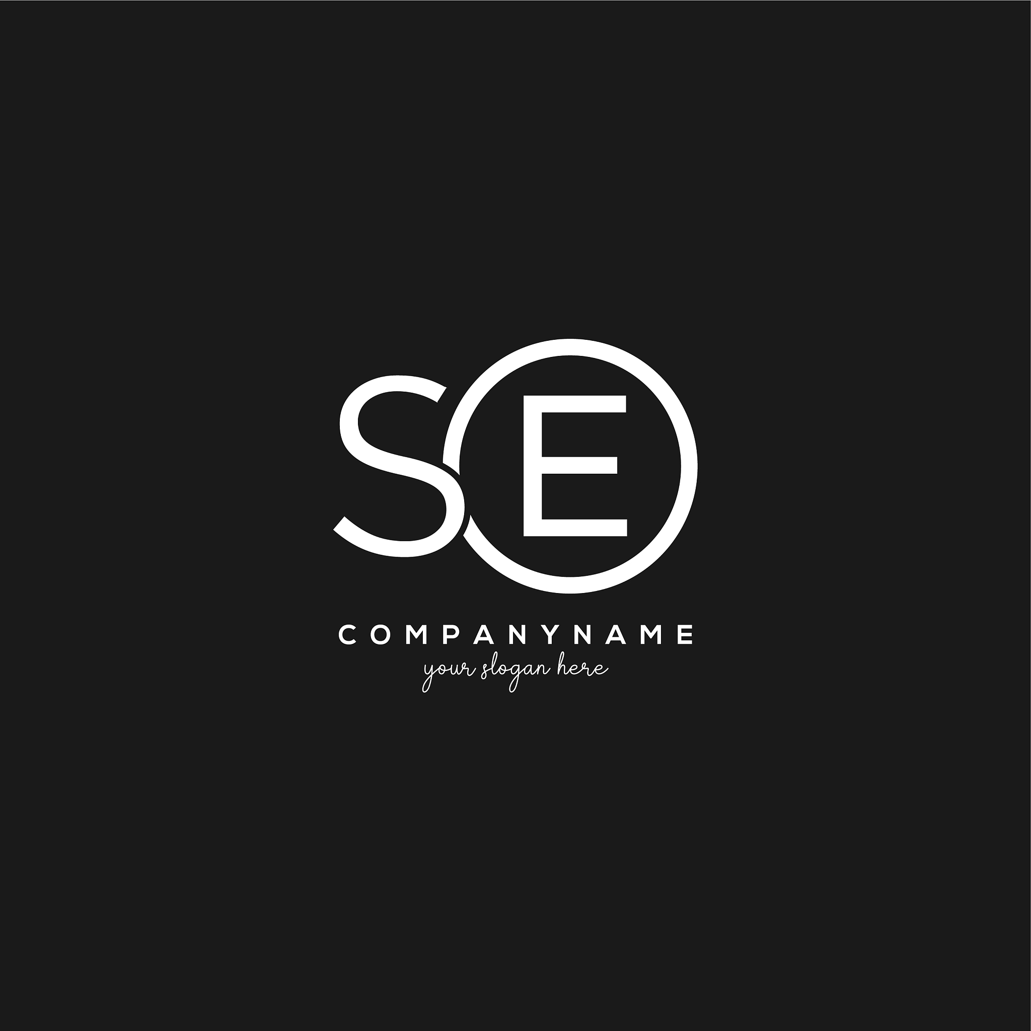 initial se letter logo with circle template