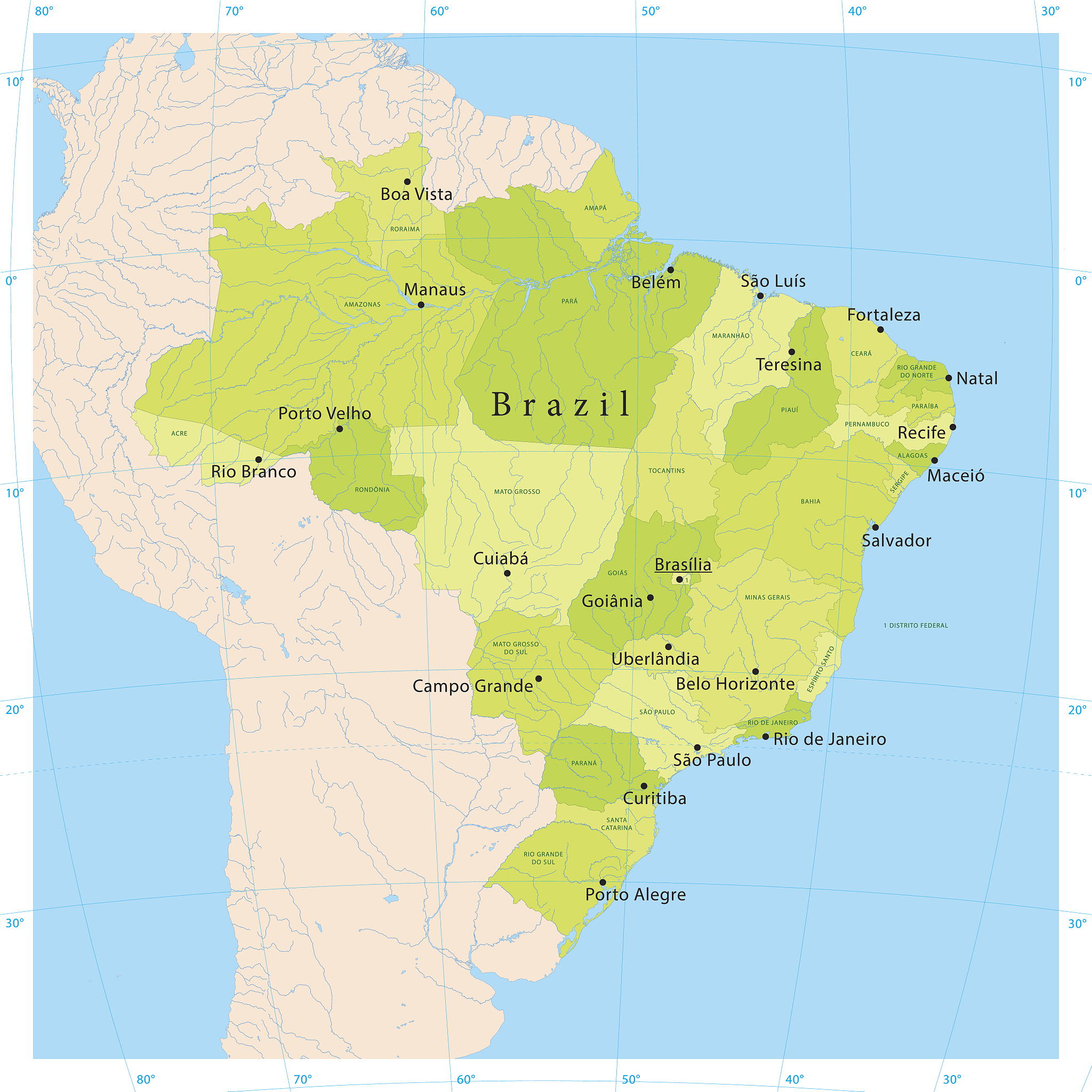 brazil vector map