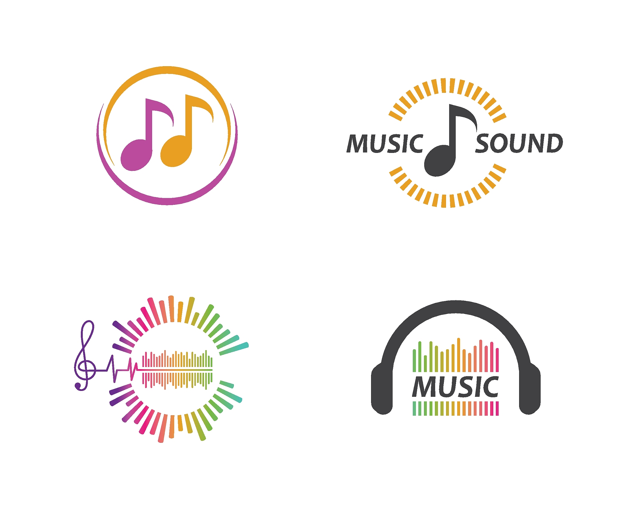 sound wave,pulse line,equaizer and sound effect ilustration logo