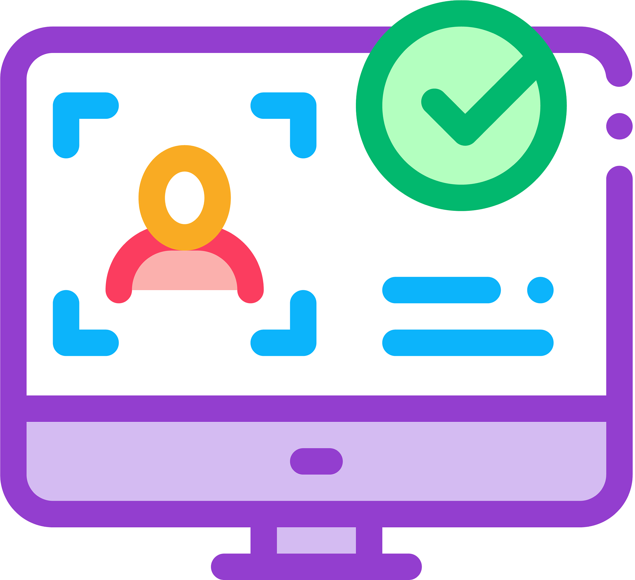 computer person identity icon outline