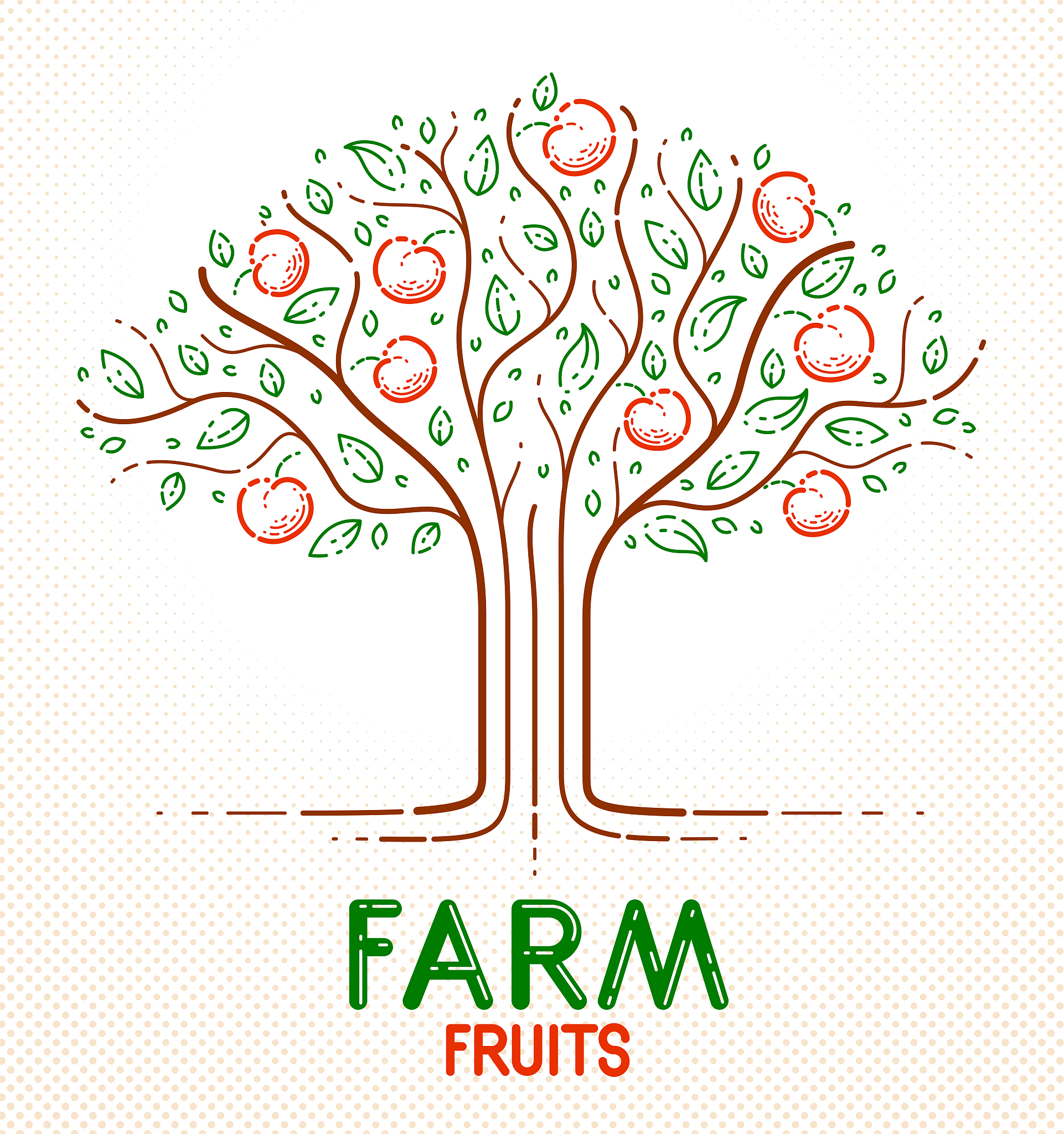 beautiful apple fruit tree natural organic farm food vector embl