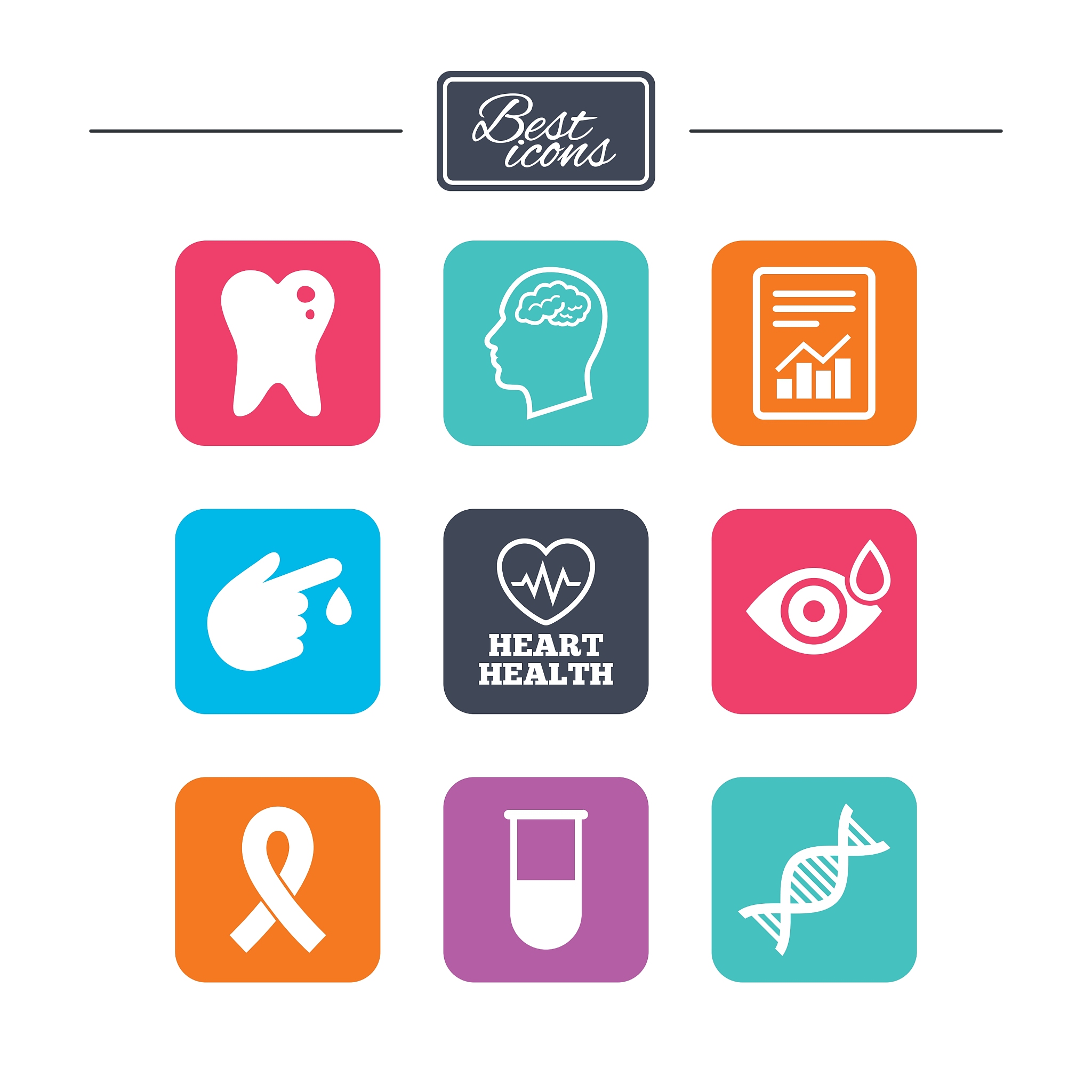 medicine medical health and diagnosis icons
