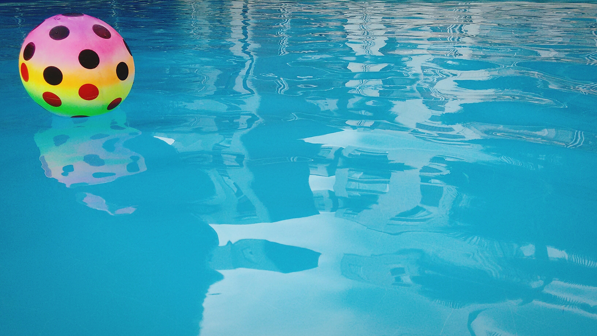 close-up of ball floating on swimming pool