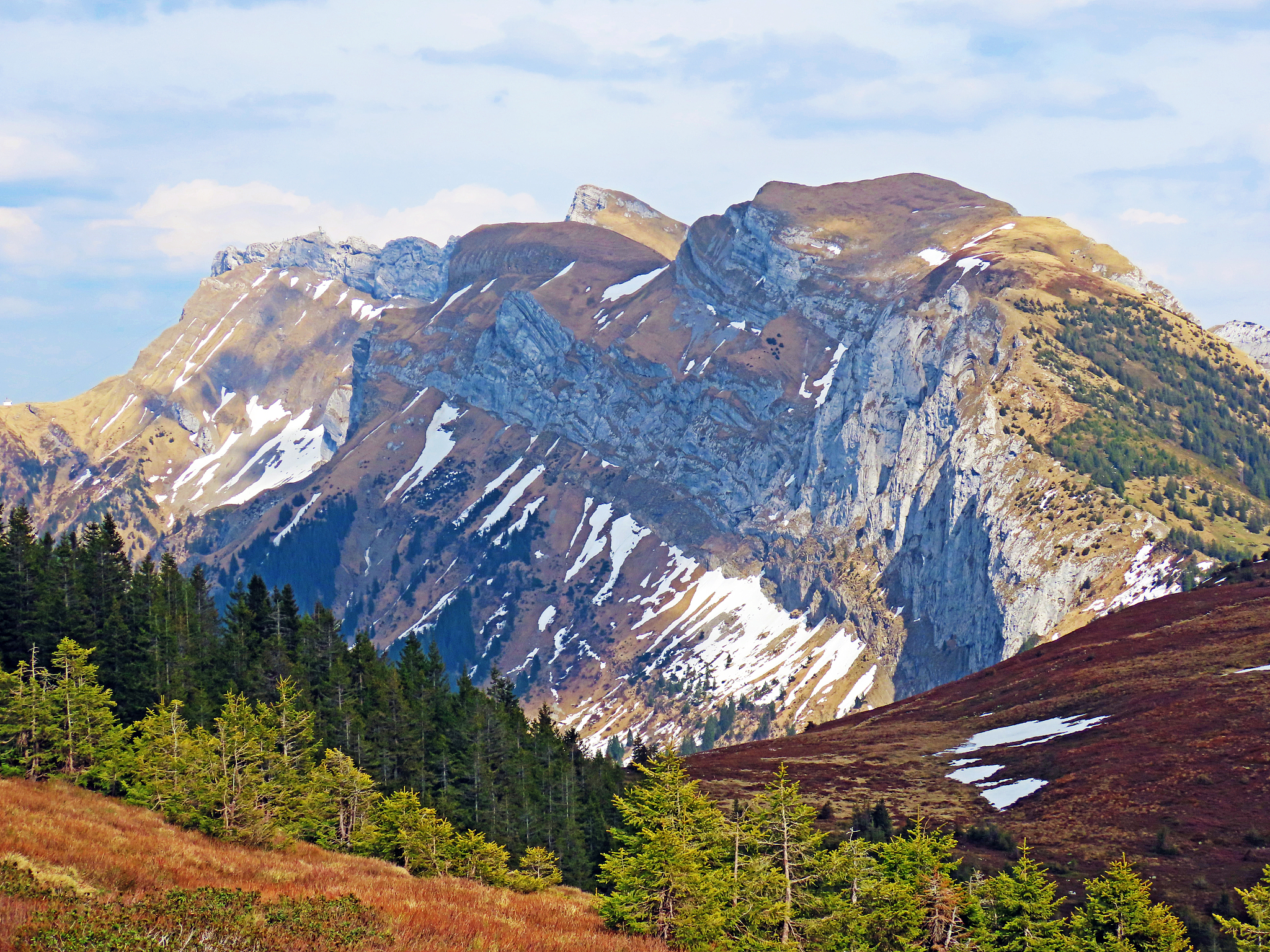 alpine peaks of esel and tomlishorn in the swiss mountain range 