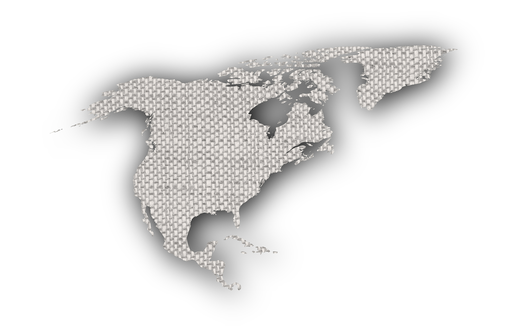 map of north america on old linen