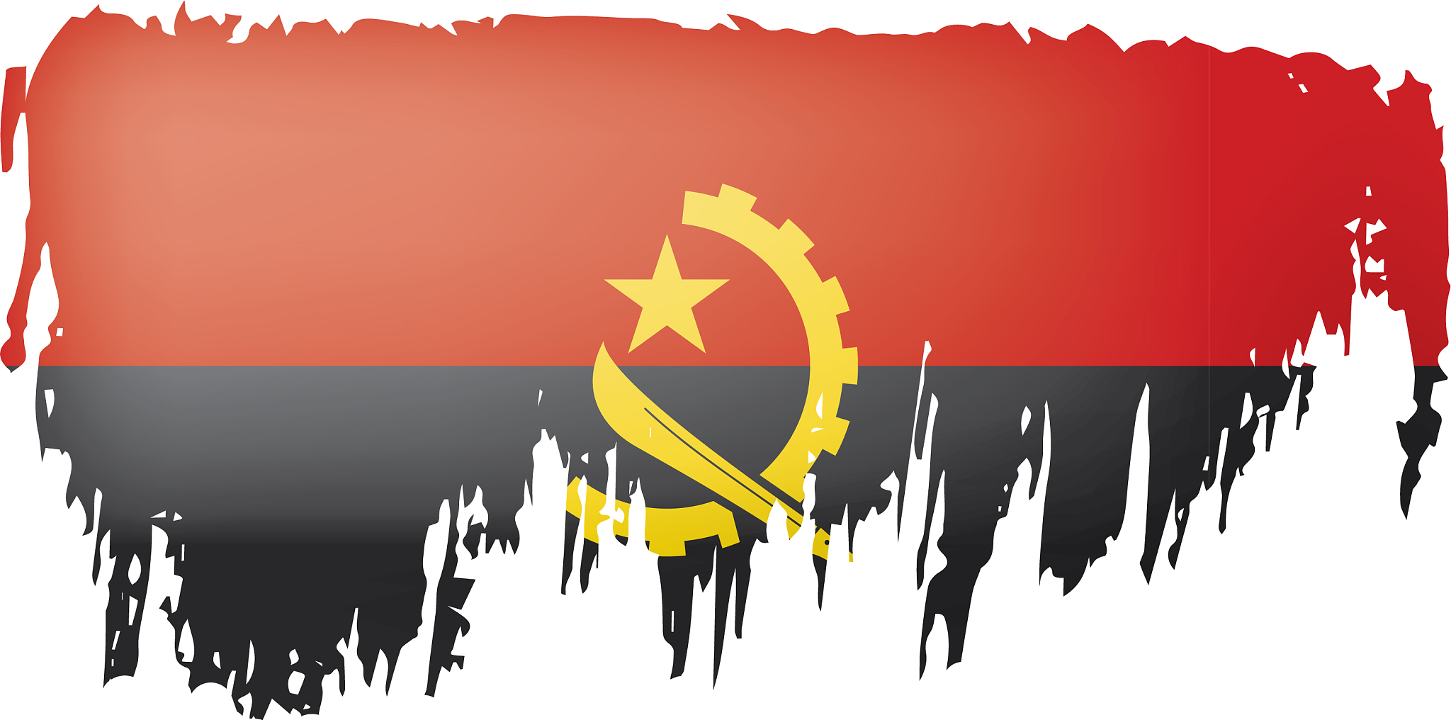 angola flag on a white