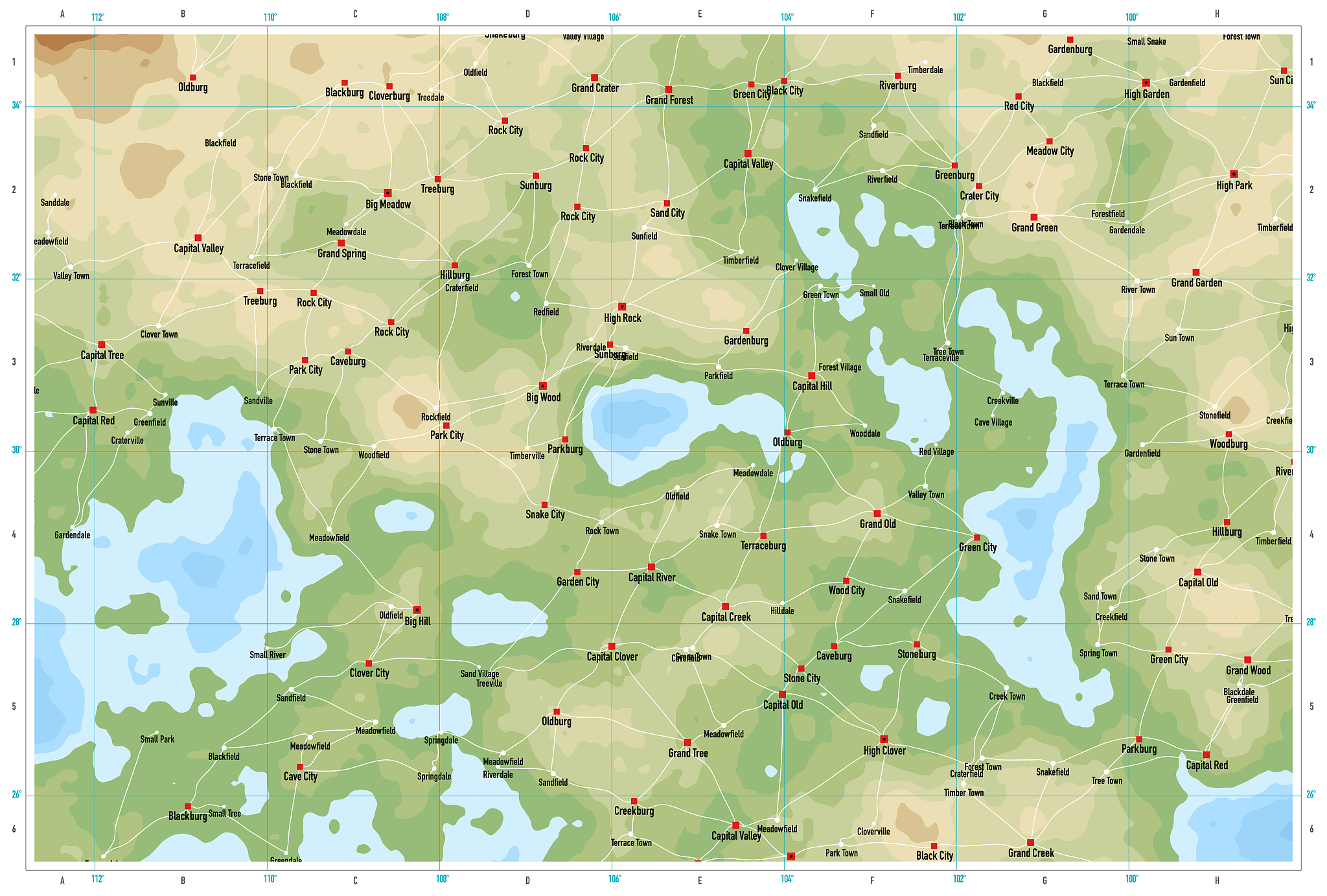 natural color generic topographic map