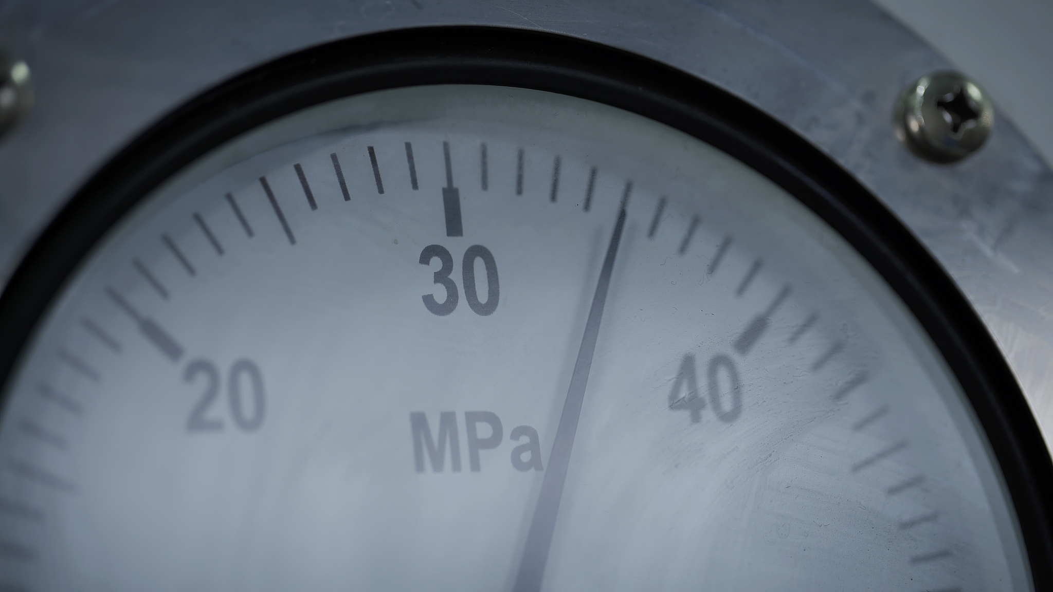 pressure gauge in a factory, arrow movement on an industrial pre