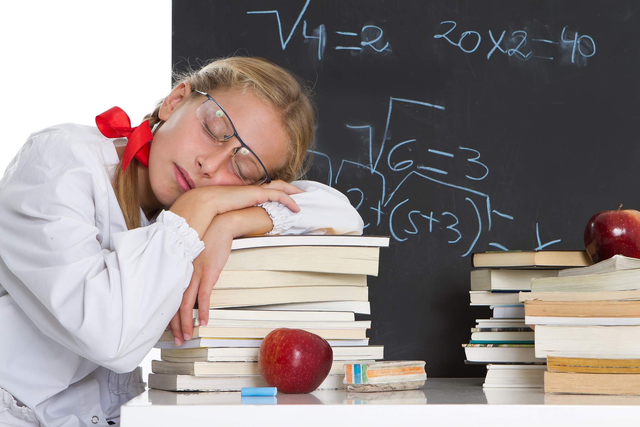 tired schoolgirl