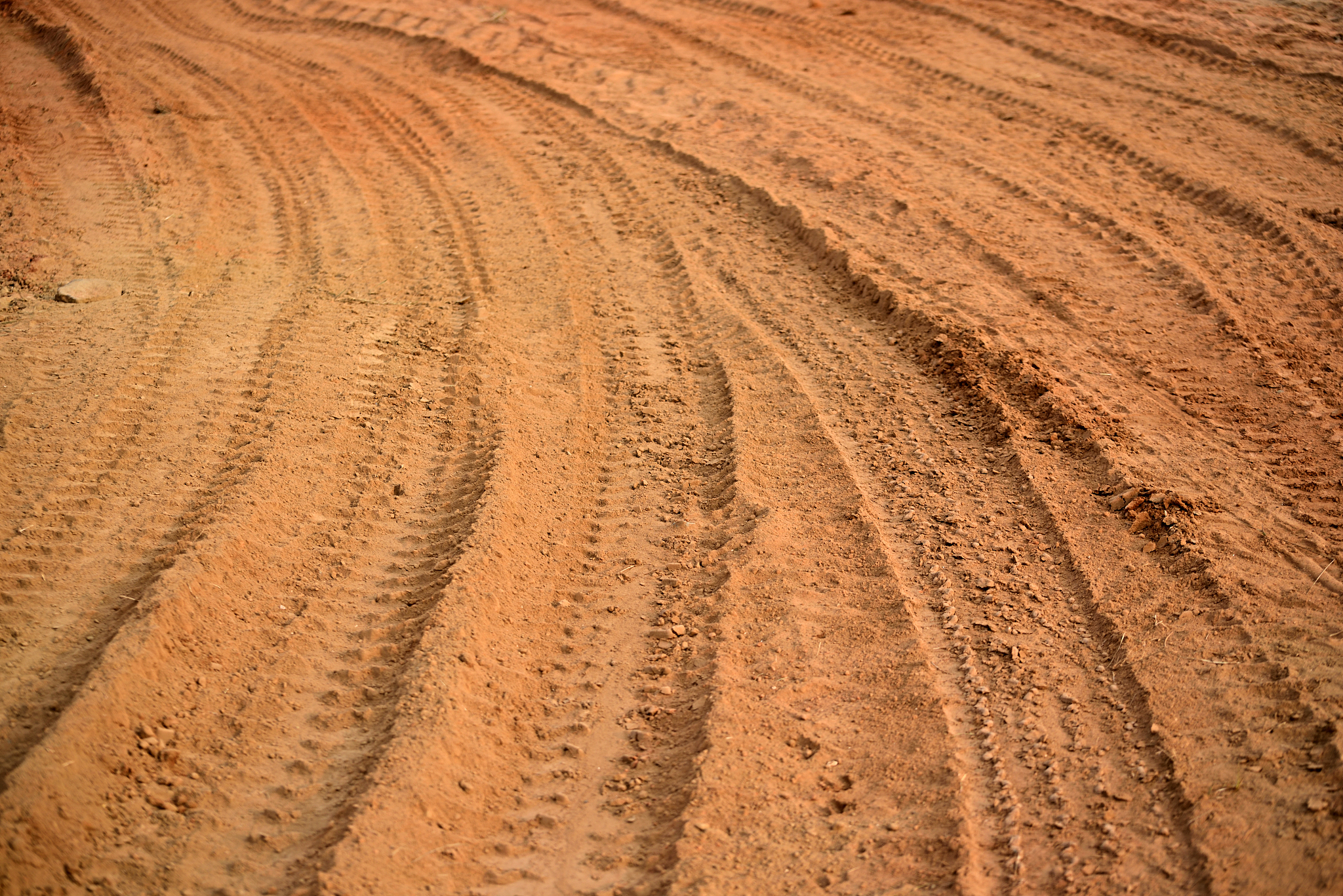 tire tracks print on soil
