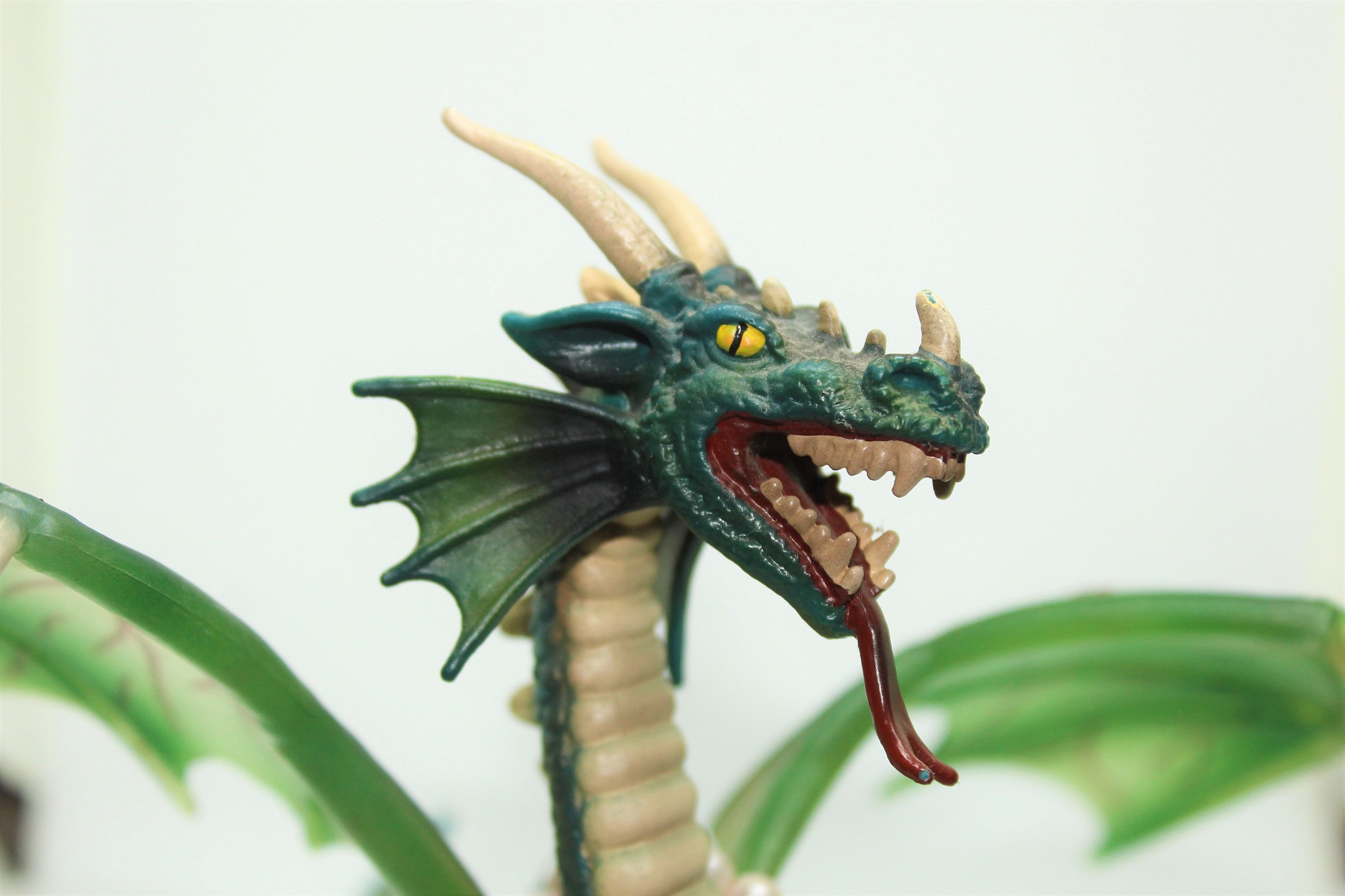 dragon toy and white background.