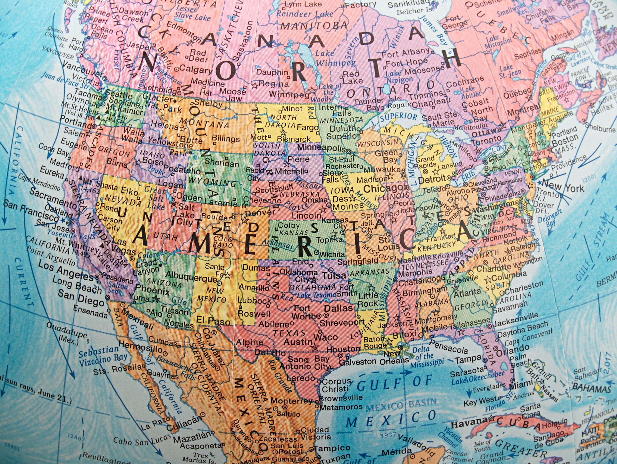 north america map