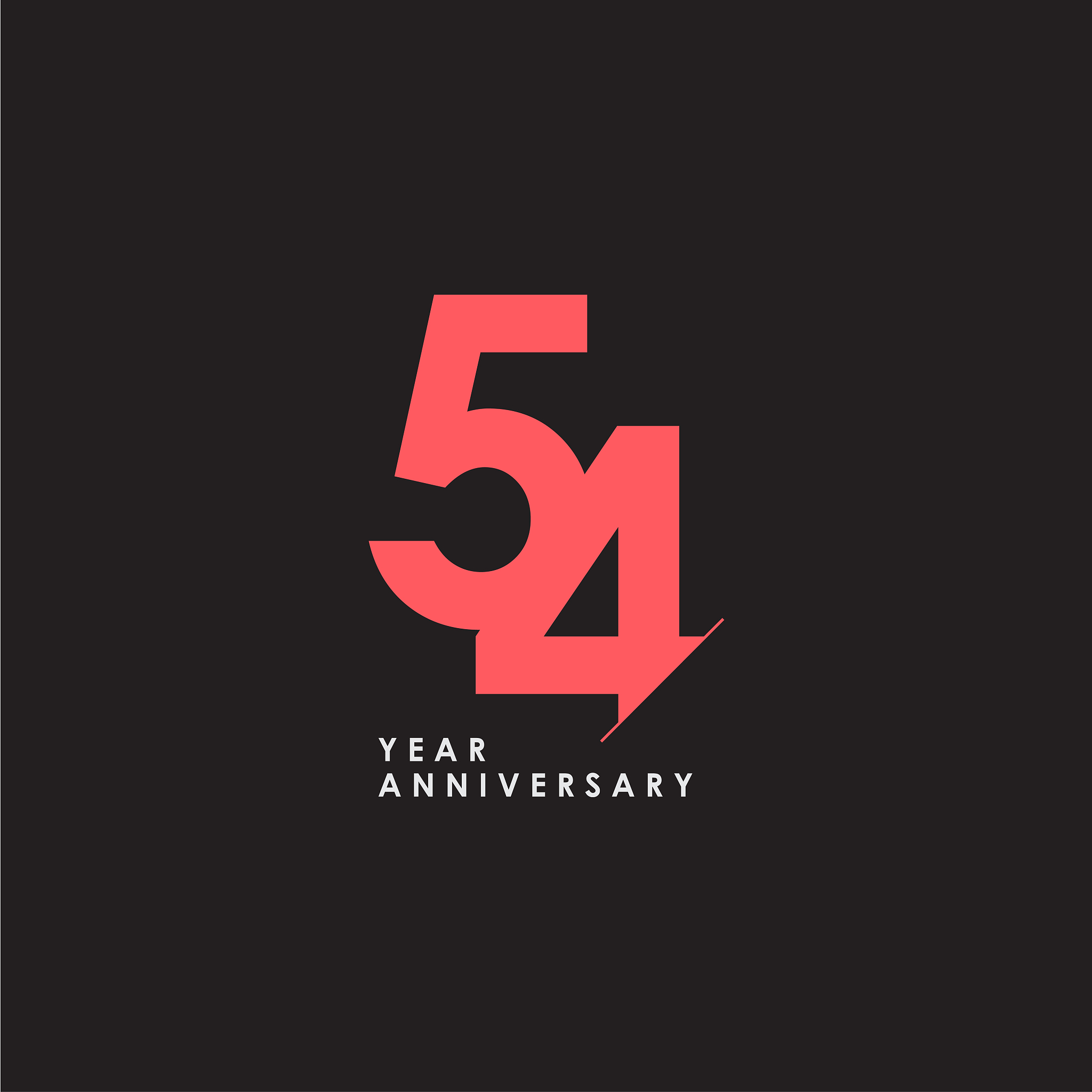 54 years anniversary celebration vector template design illustra
