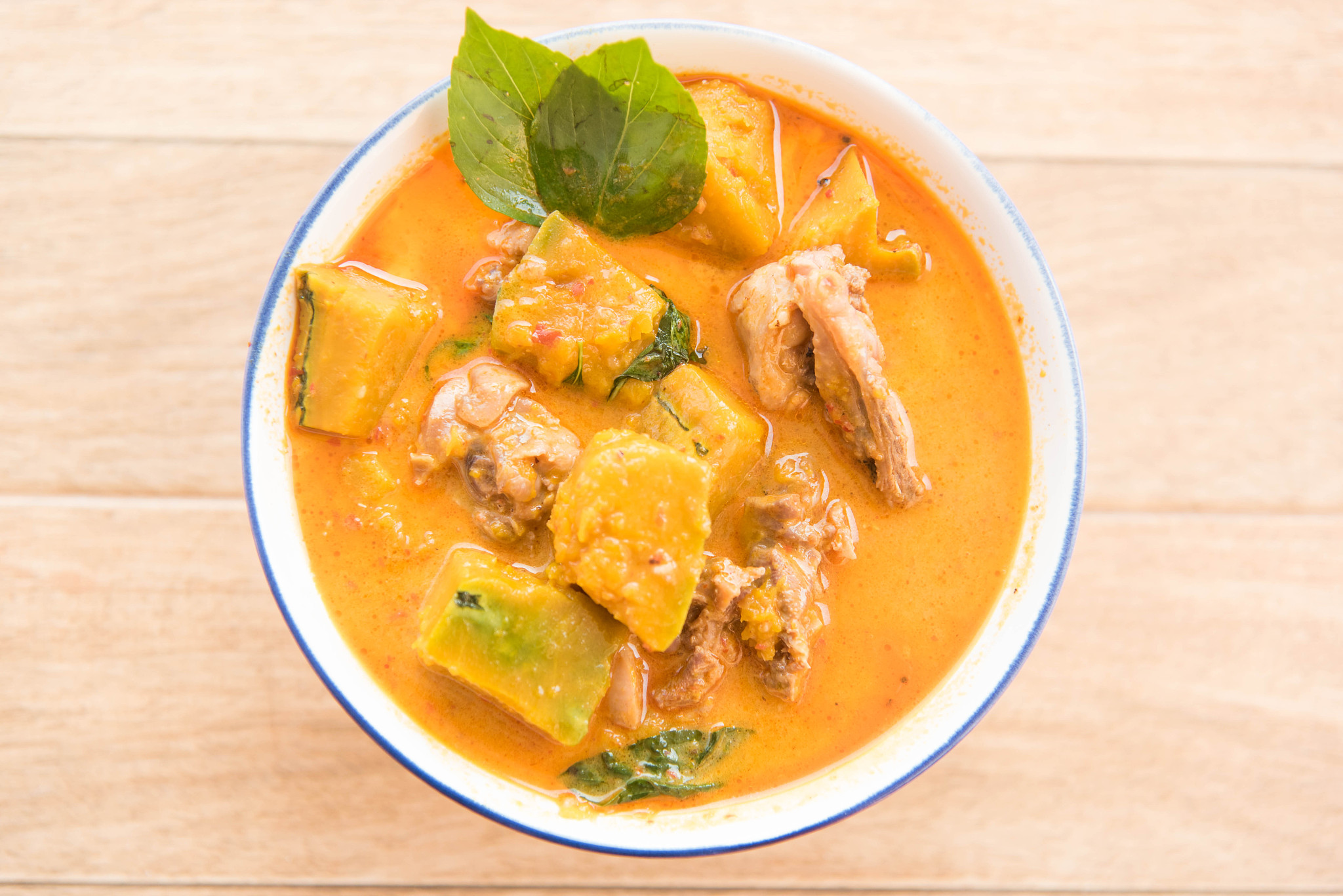 chicken curry with coconut milk and pumpkin,thai style food