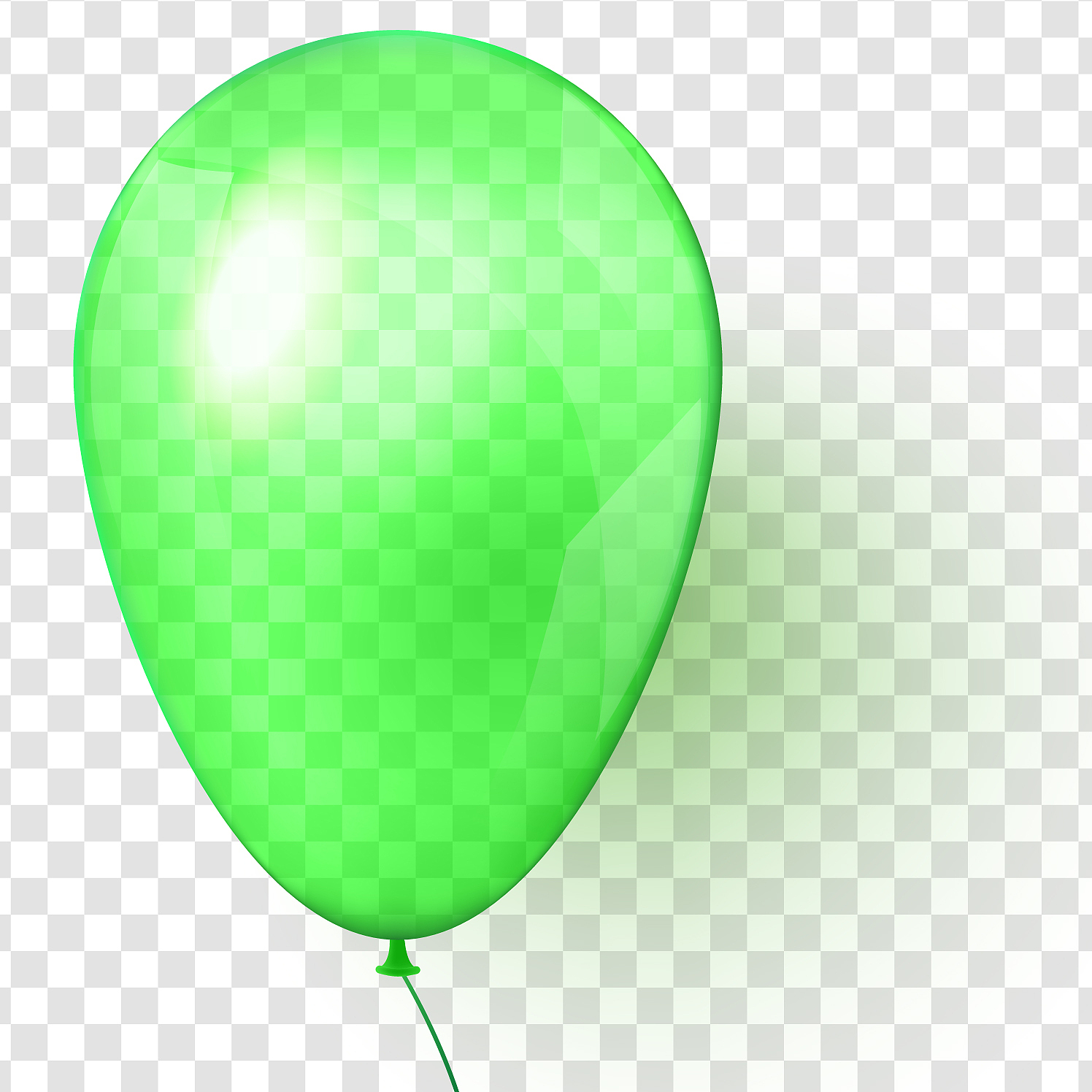 realistic transparent green balloon on