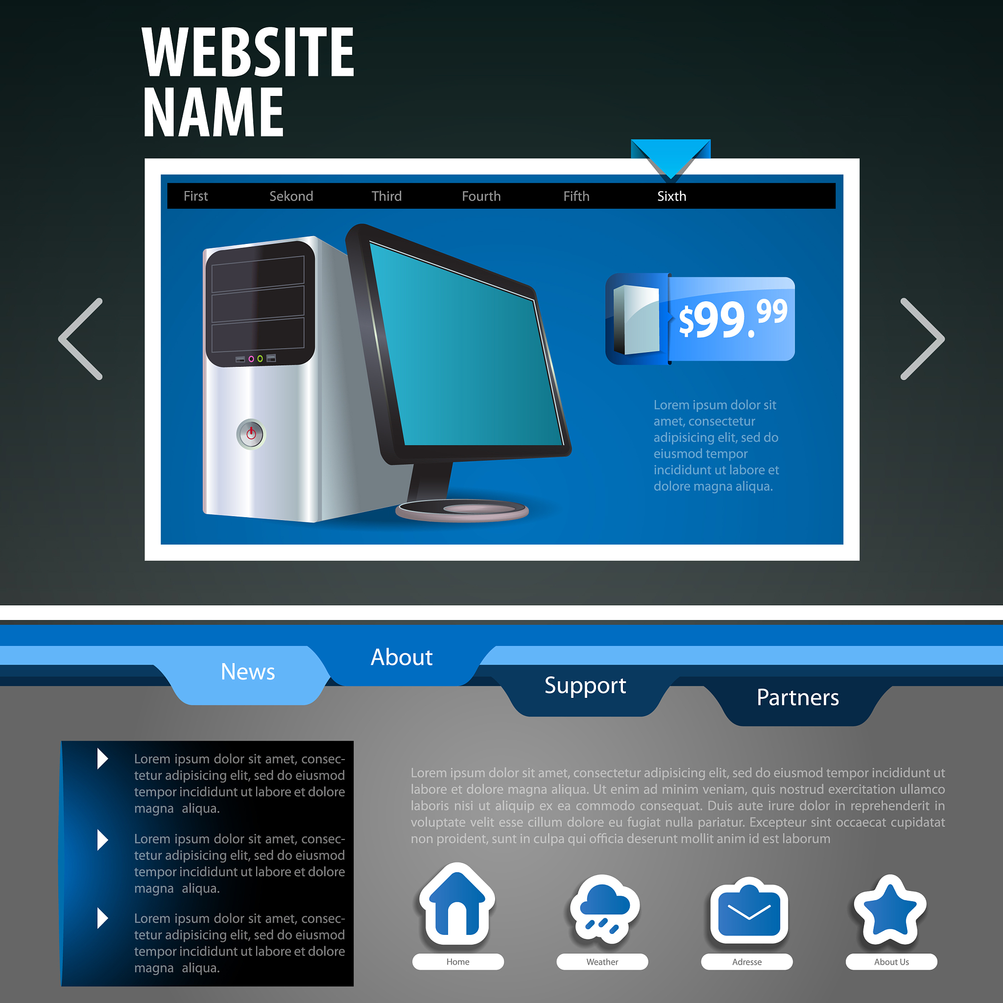 one page website template