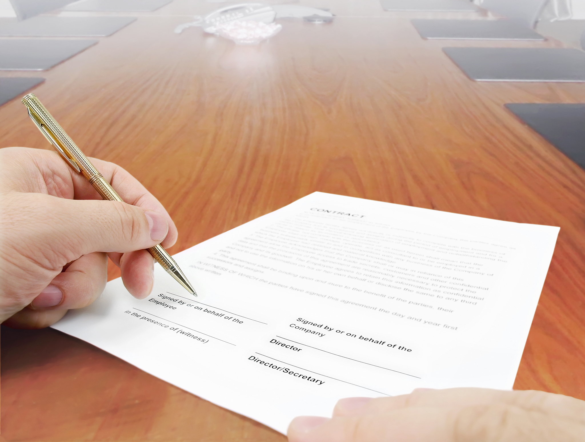 signing a contract