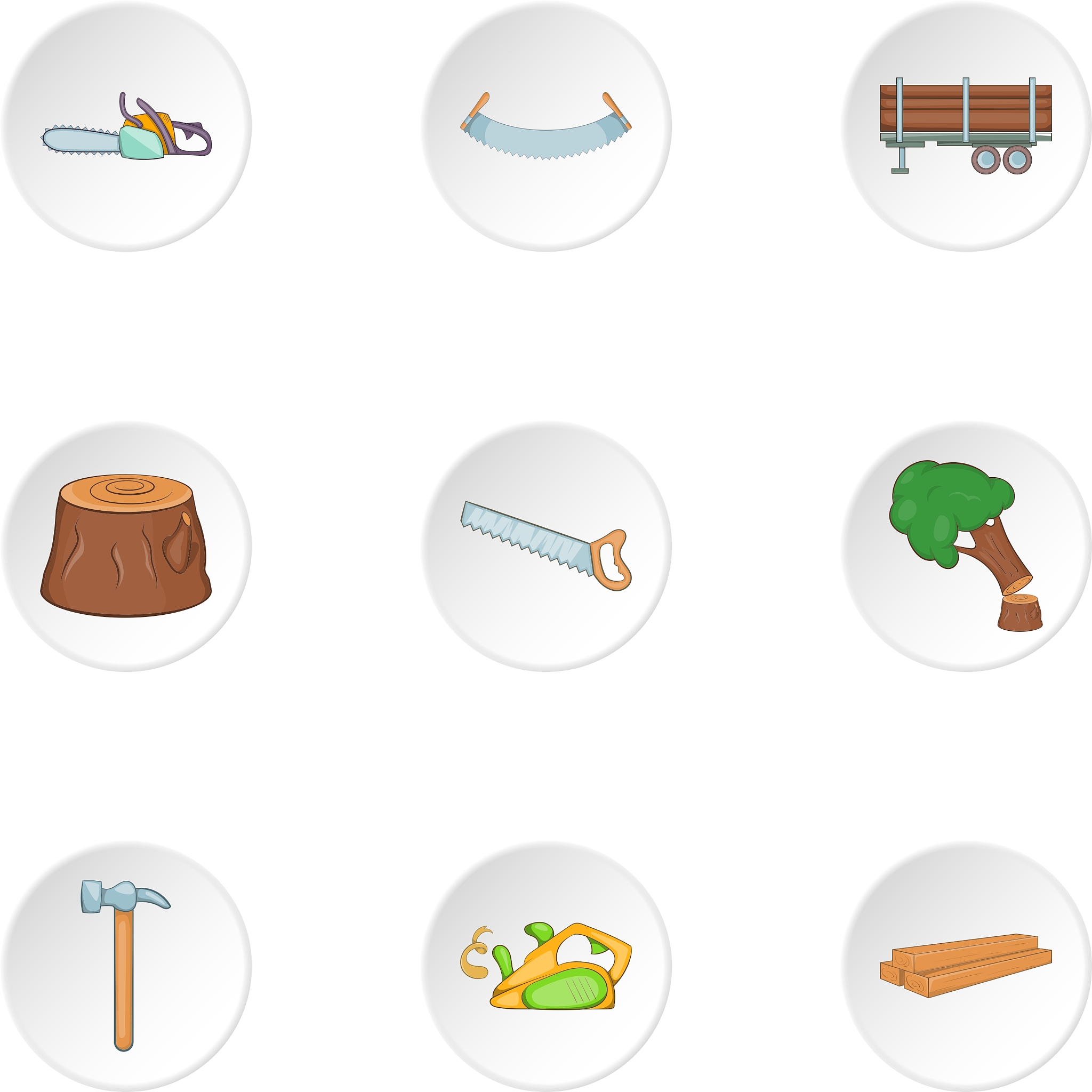 cleaver icons set cartoon style