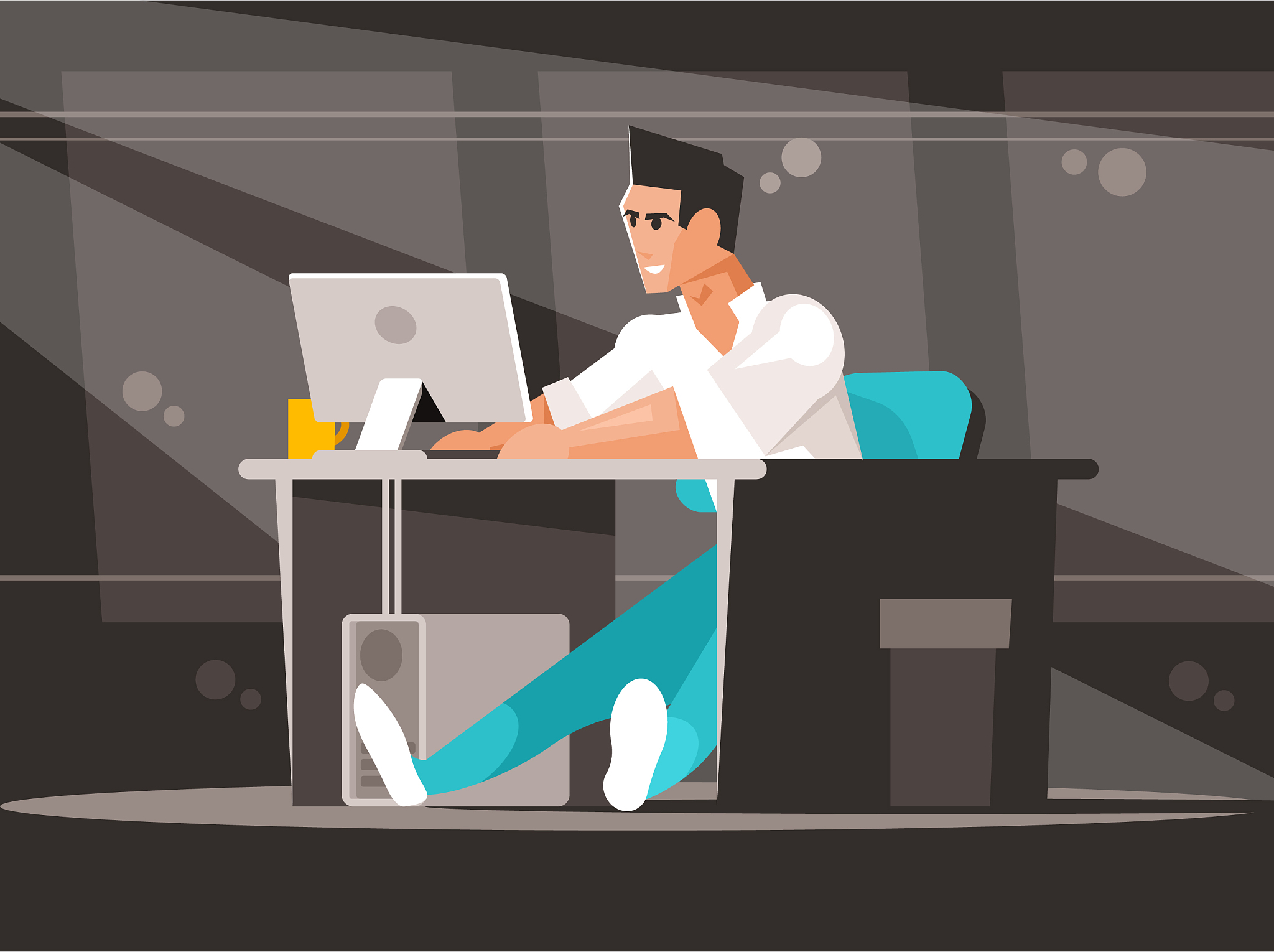 office worker at computer