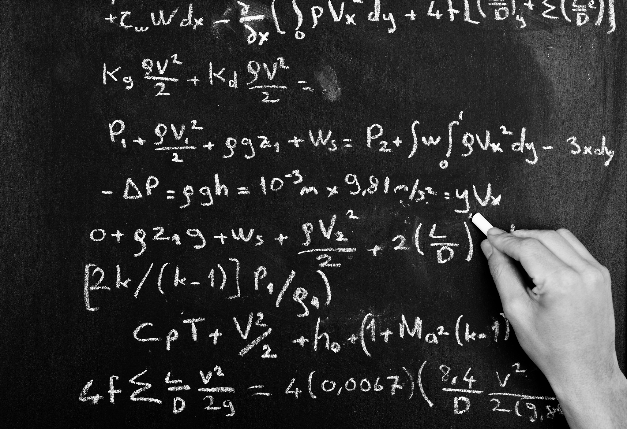 mathematical equation on a chalkboard