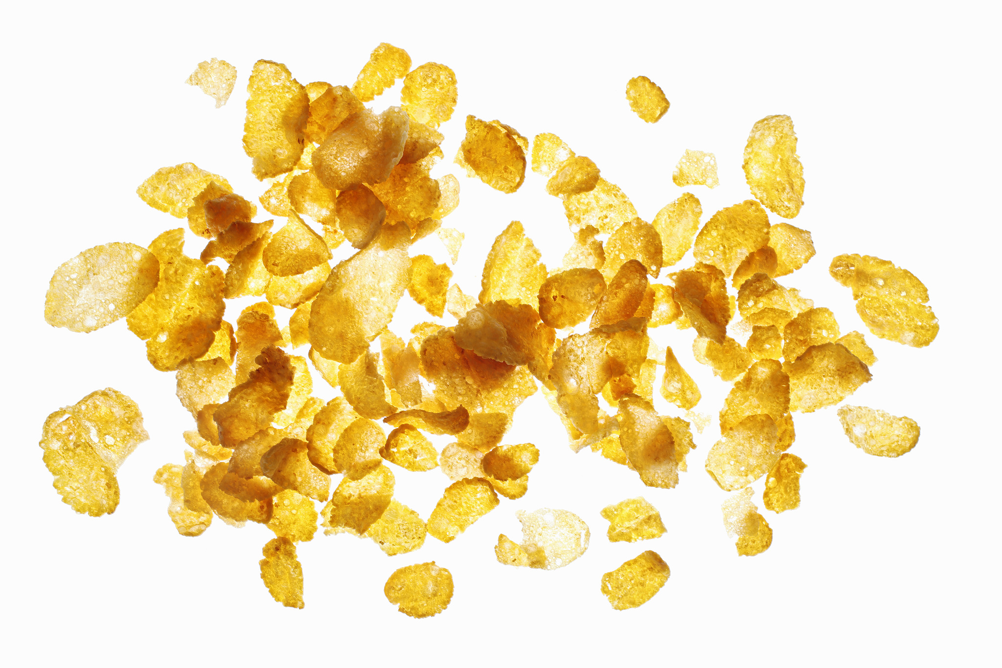 cornflakes lit from behind (seen from above)