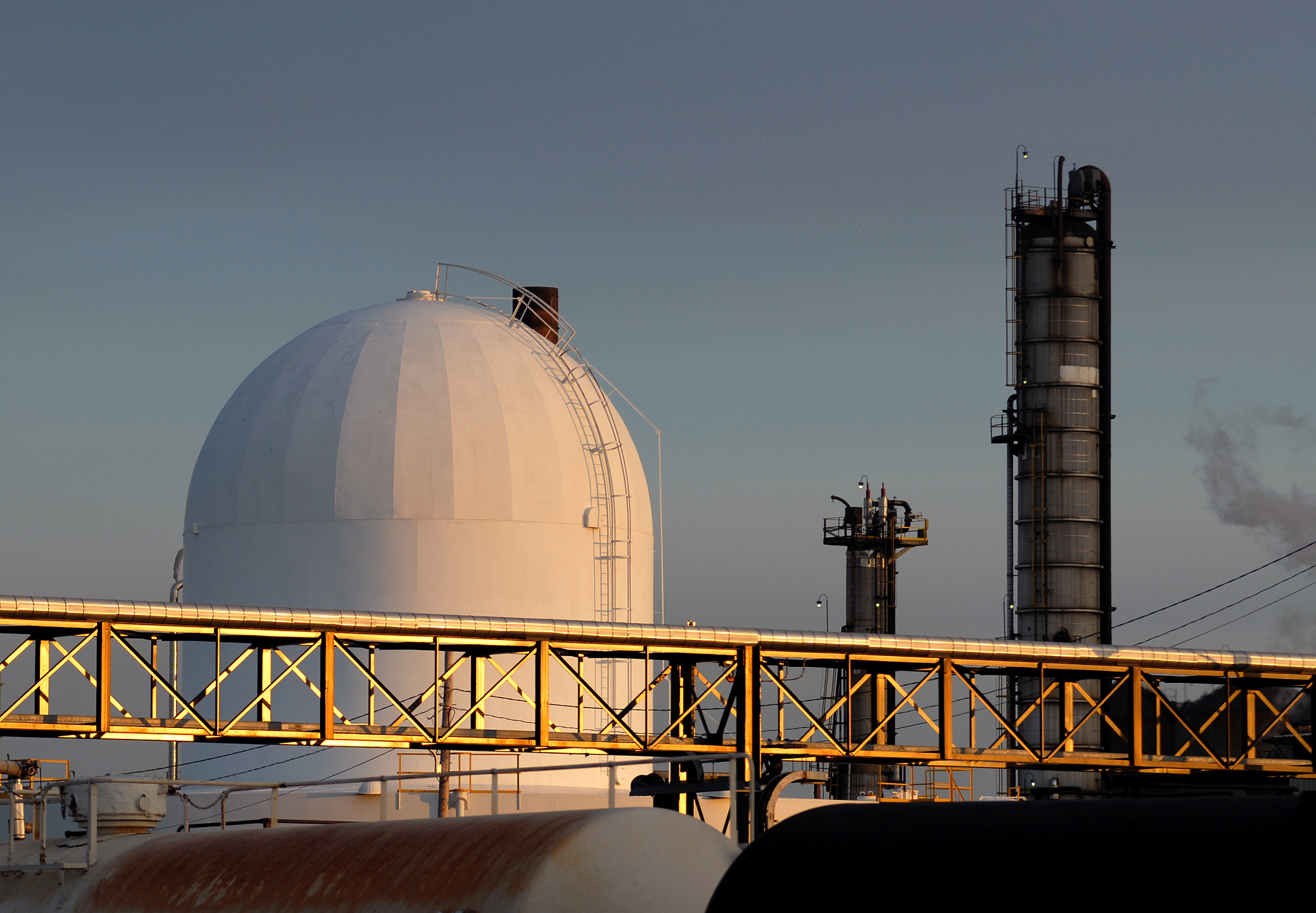 refinery in the morning