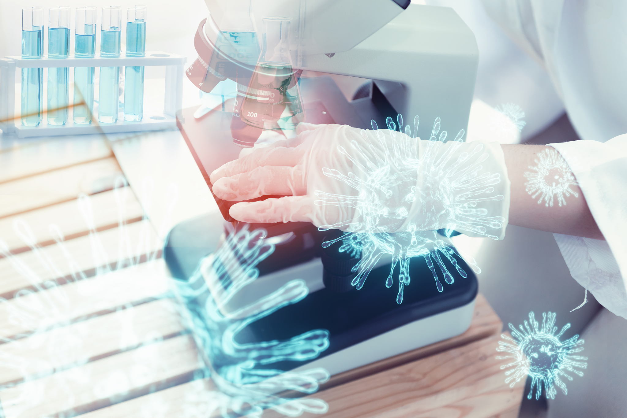 medical technologist or chemical scientist working in laboratory