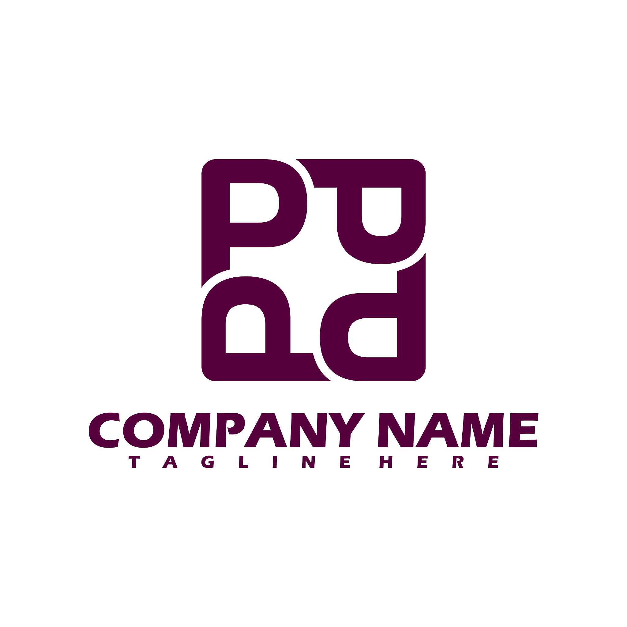 initial square letter p icon logo template