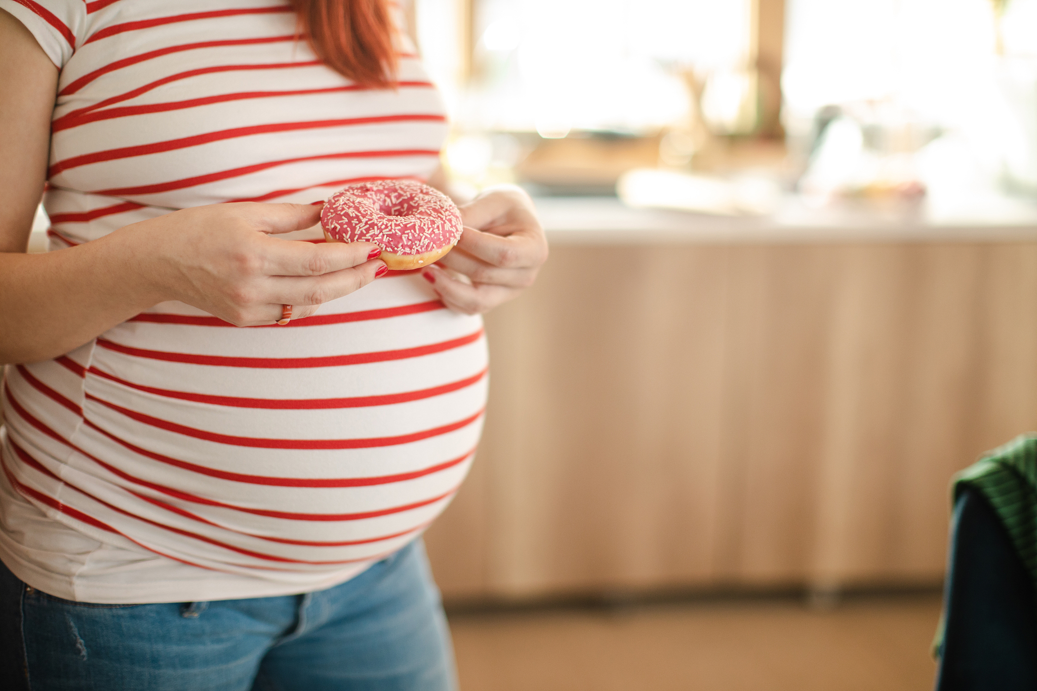 her pregnancy cravings are chocolate donuts