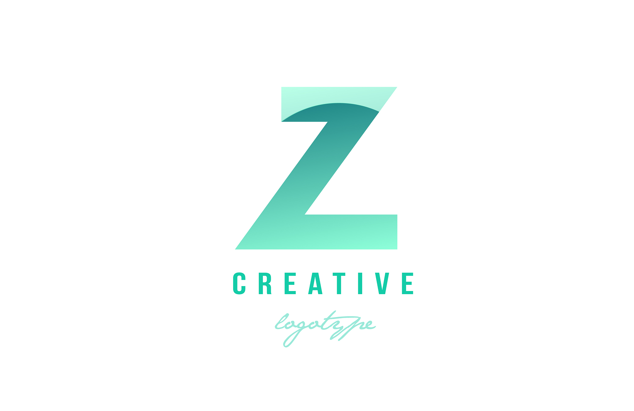 z green pastel gradient alphabet letter logo icon
