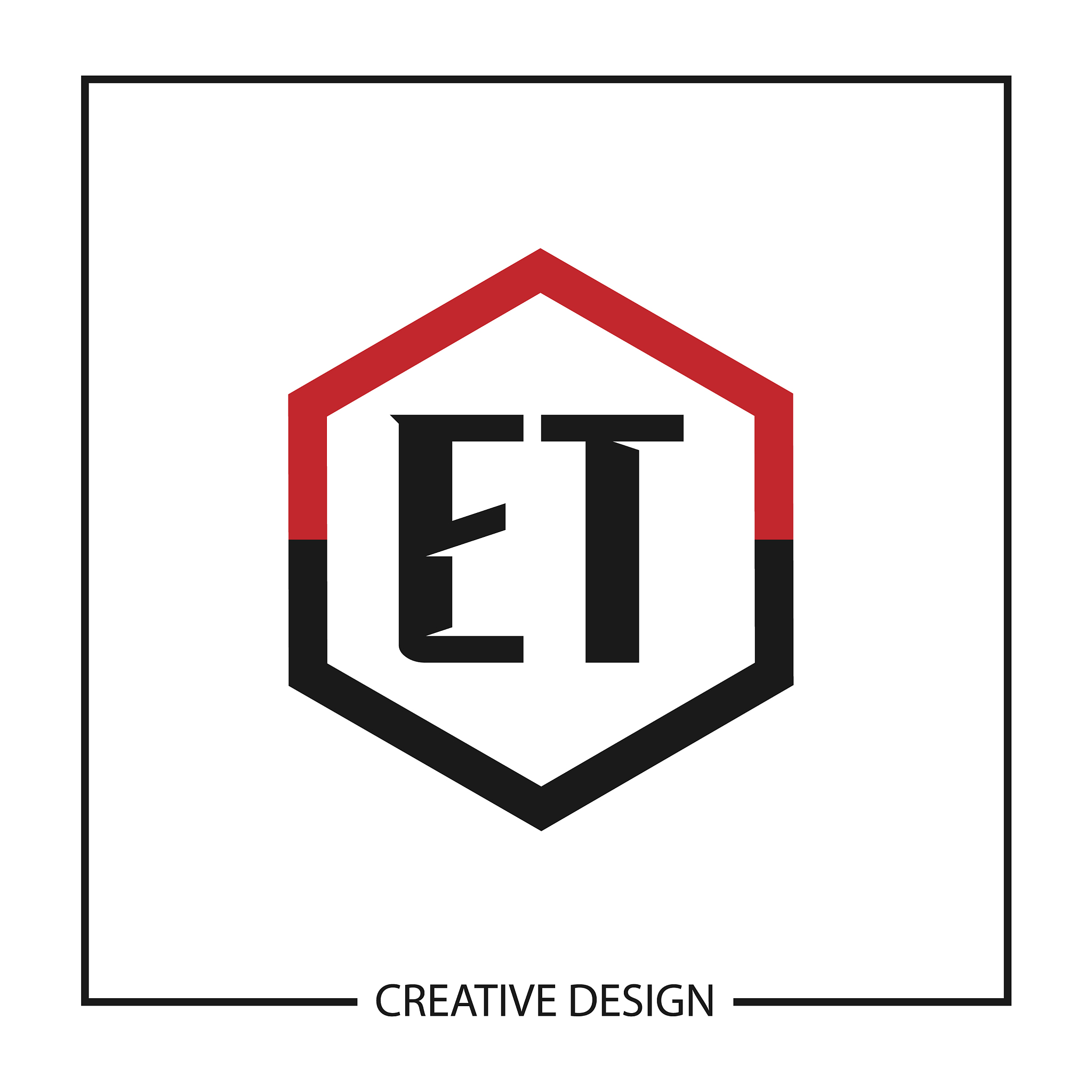 initial letter et logo template design