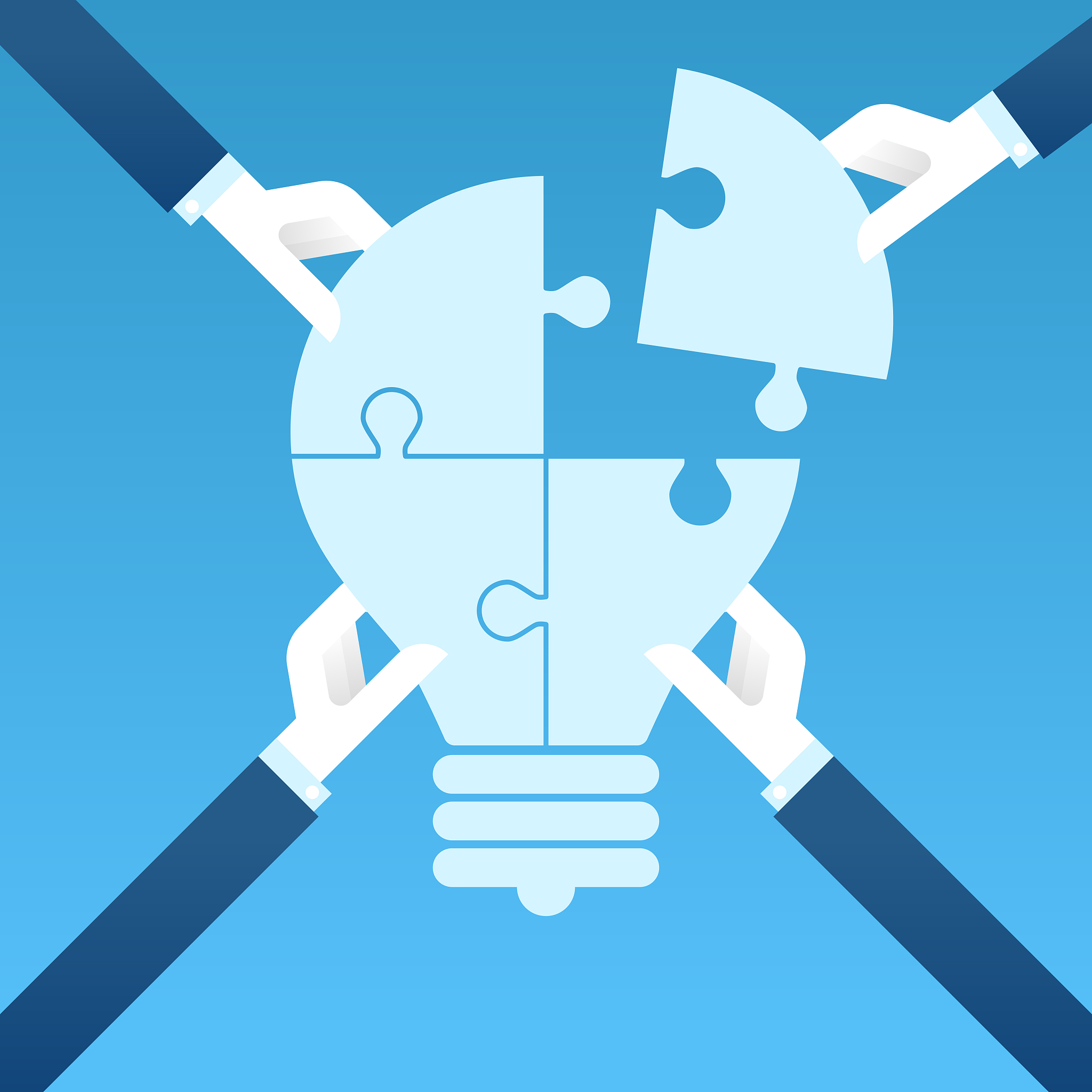 vector concept of creative teamwork