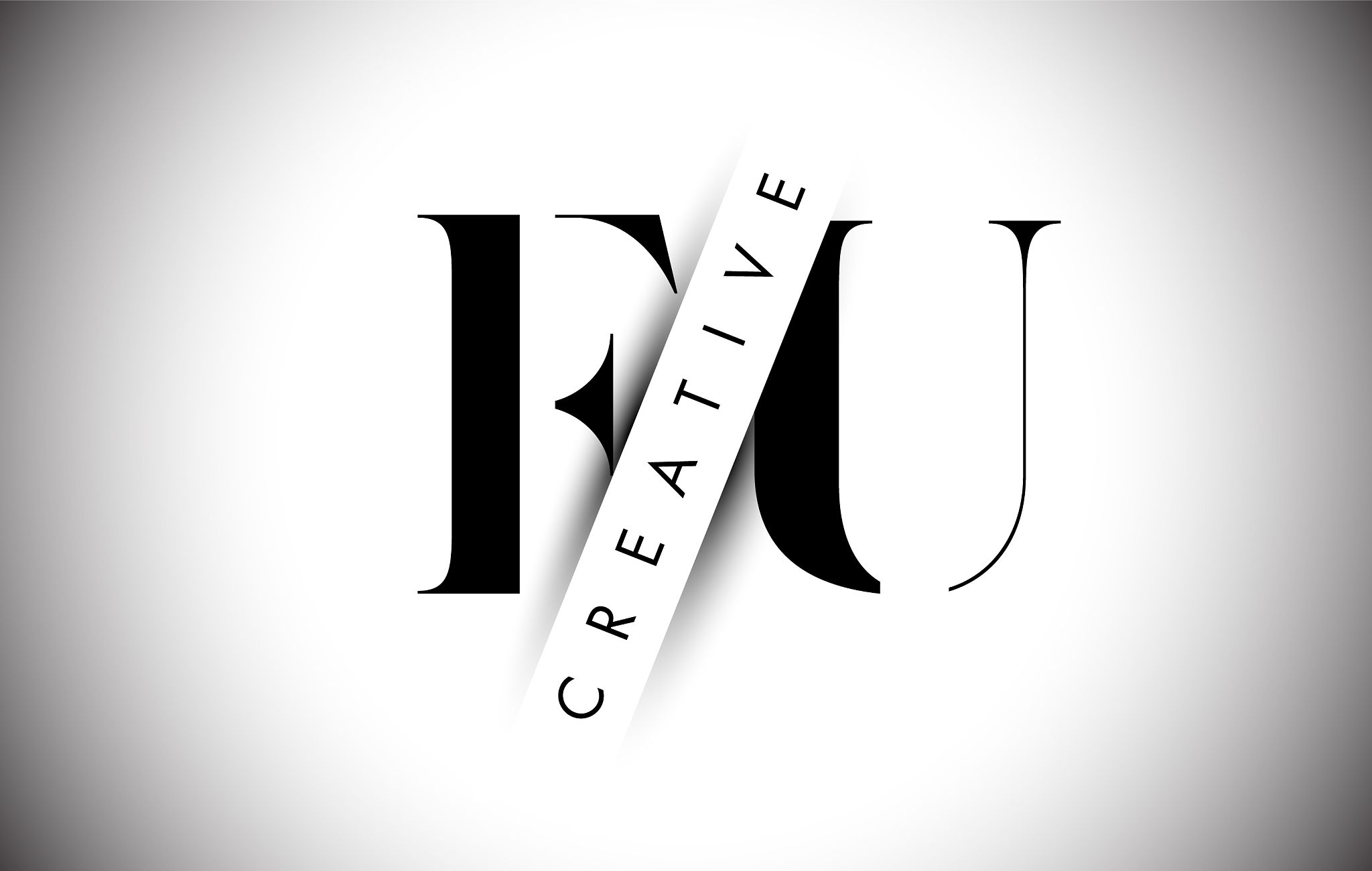 fu f u letter logo with creative shadow cut and
