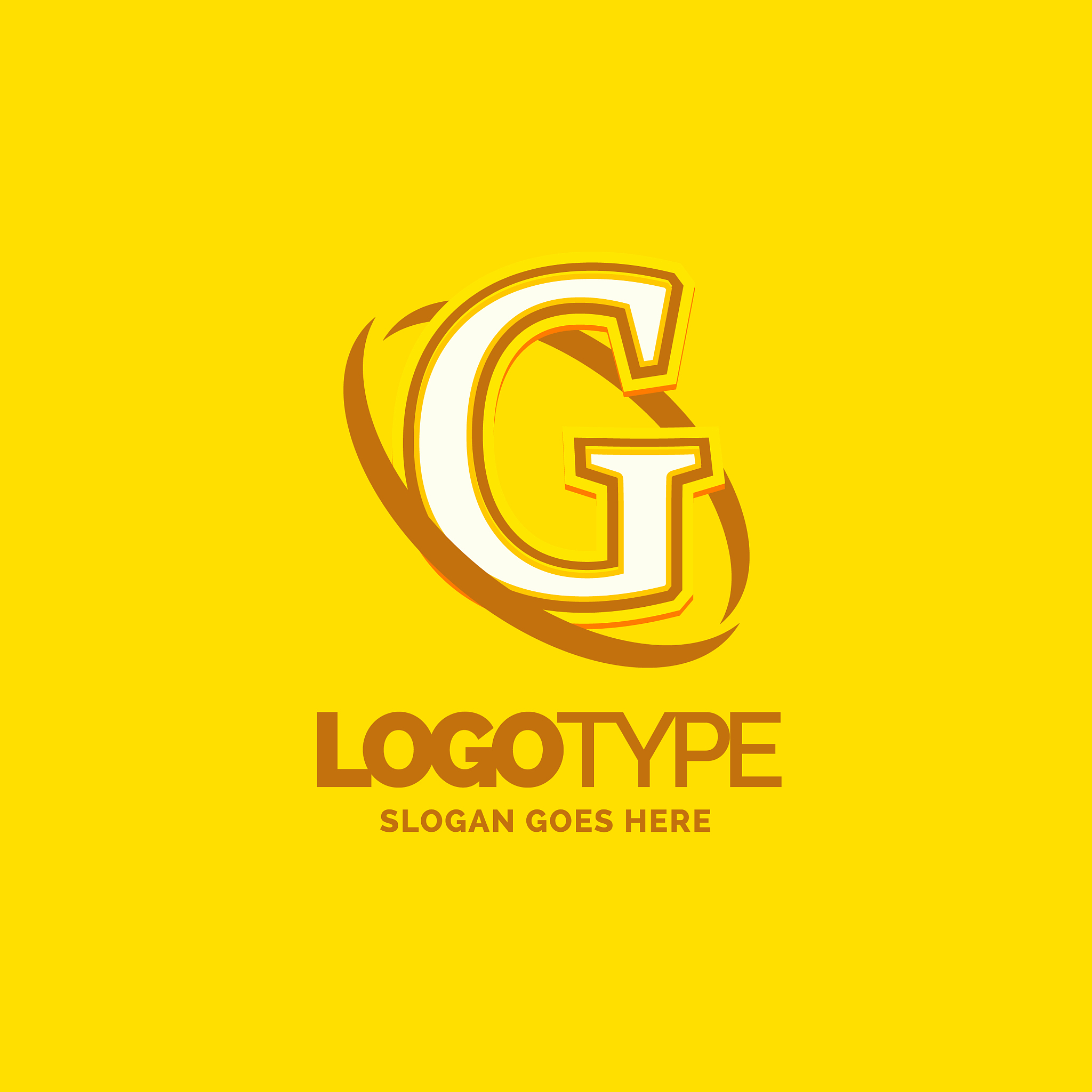 g logo template yellow background circle brand