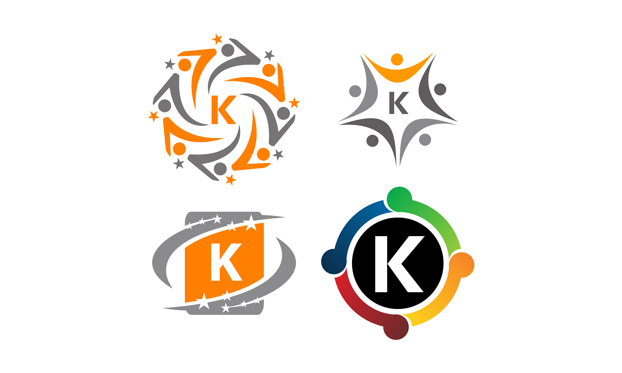 logotype k modern template set