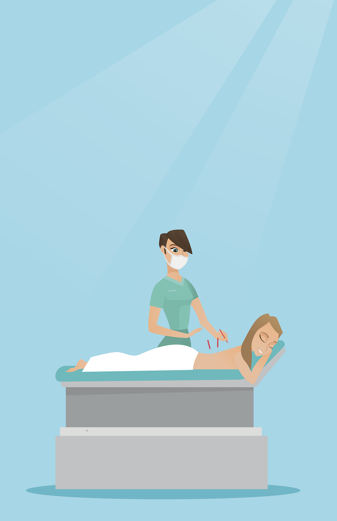 acupuncturist doctor making acupuncture therapy