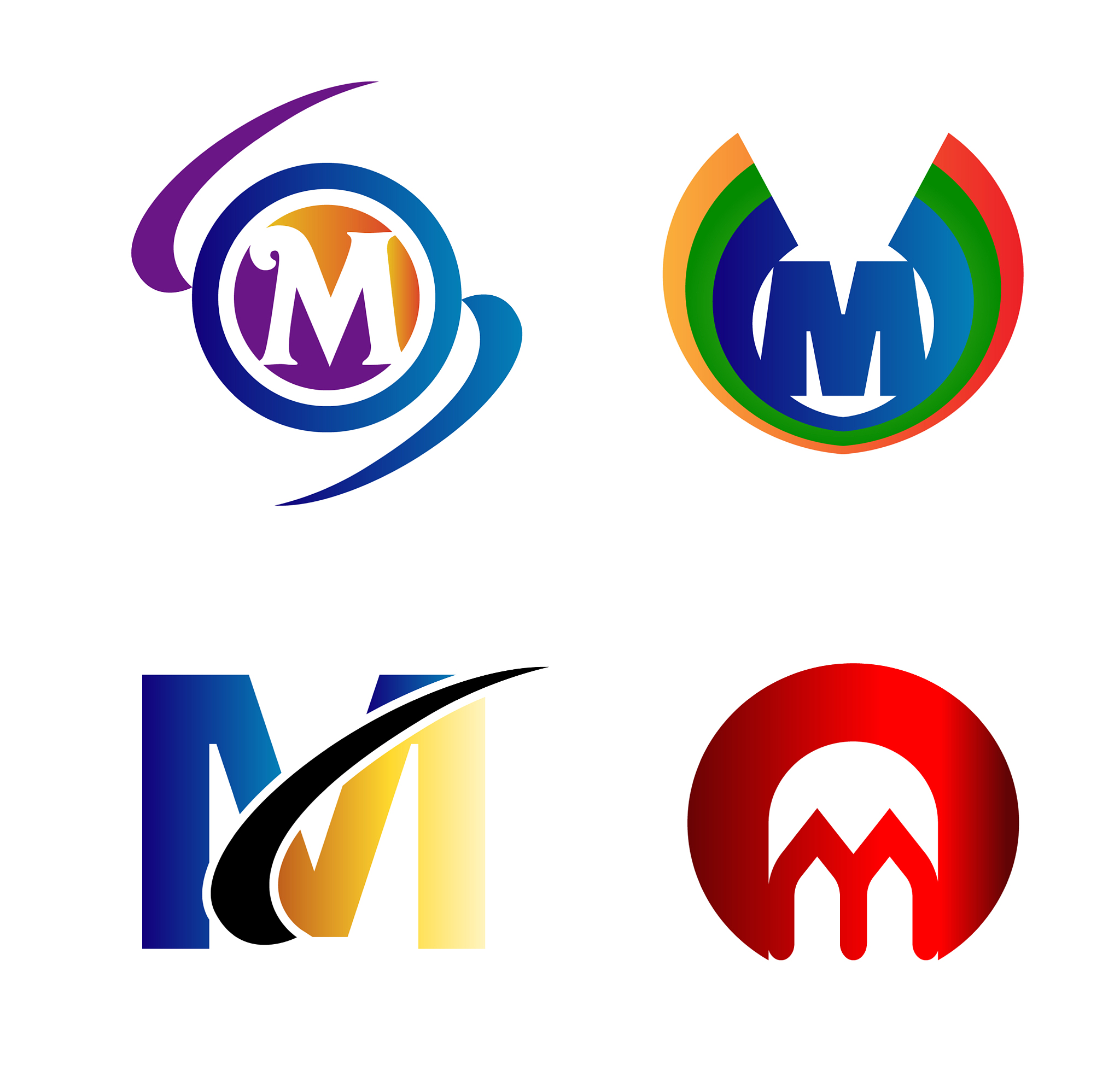 letter m logo icons set graphic design