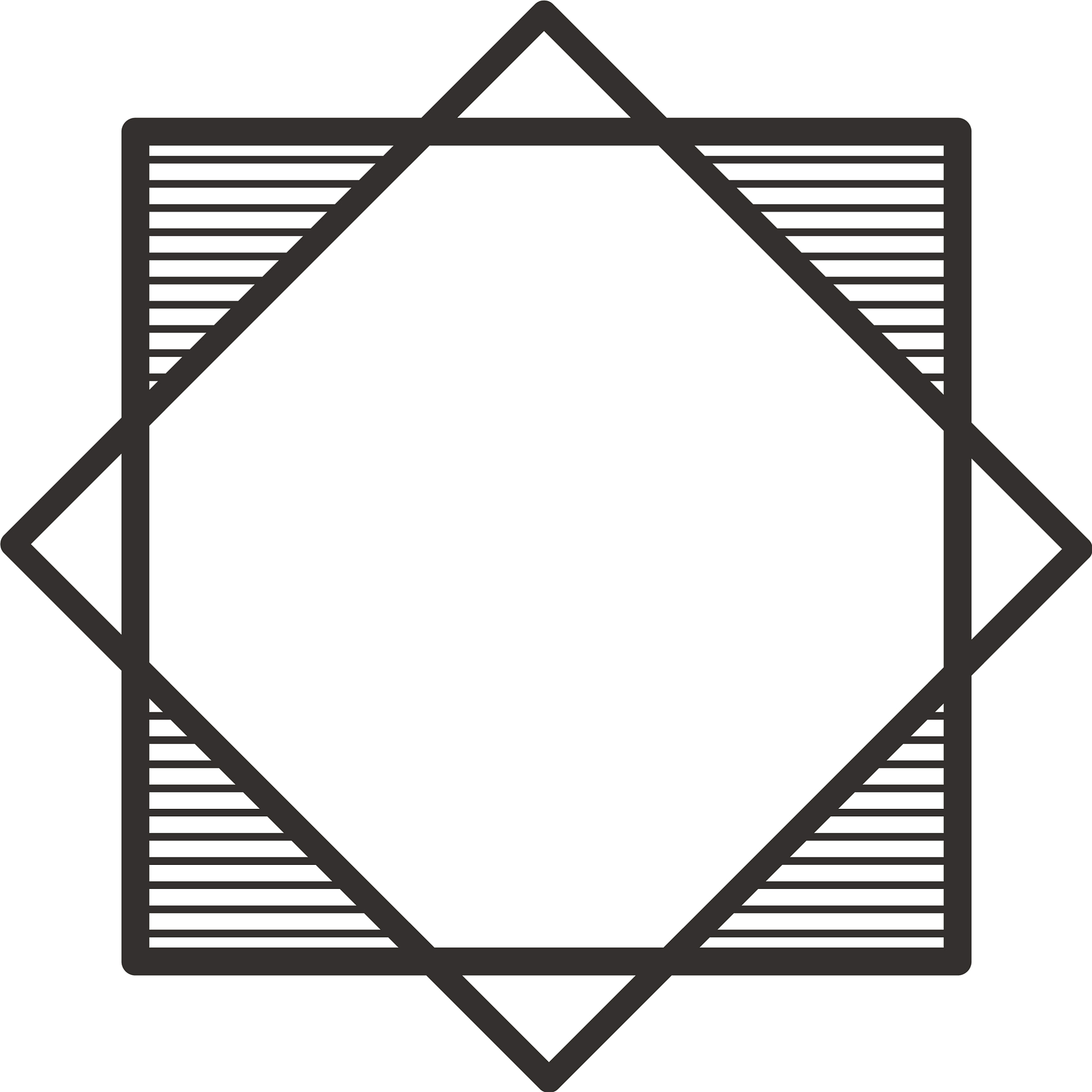 菱形框架的构成：四条直线和四个三角形