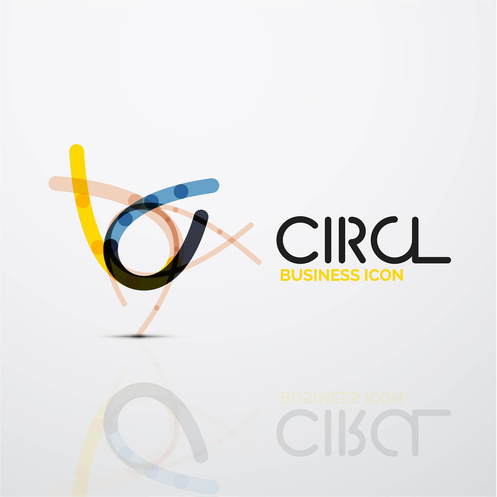 abstract swirl lines symbol circle logo icon